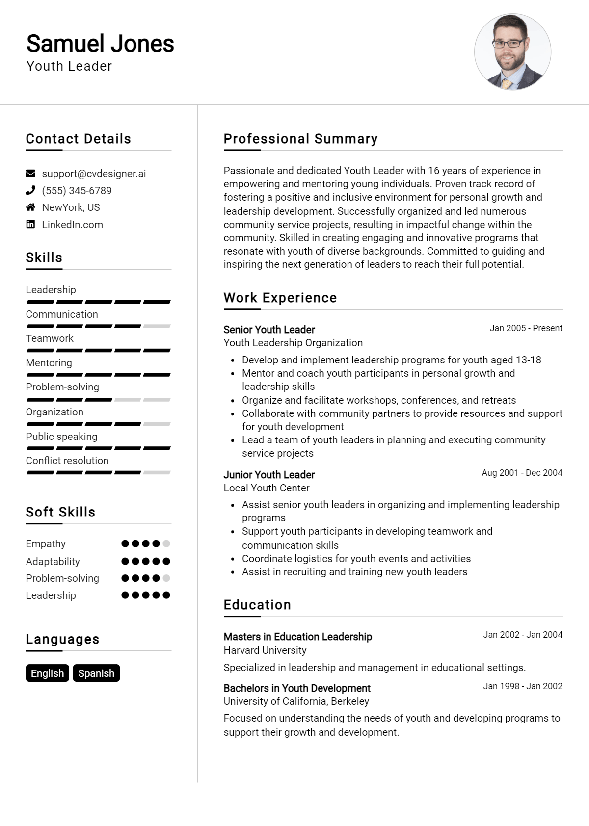 Youth Leader Resume Example for 2026: Best Writing Guide Preview