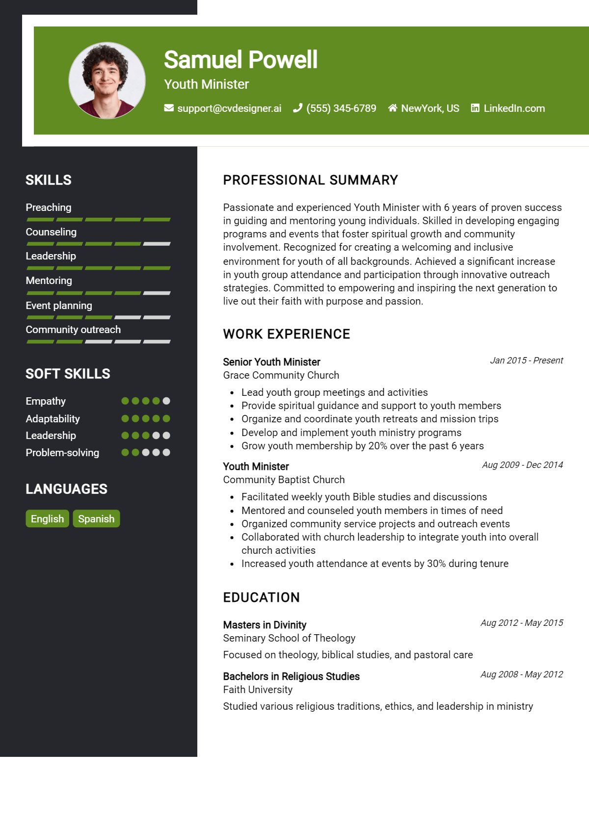 Youth Minister Resume Example for 2026: Ultimate Guide Preview