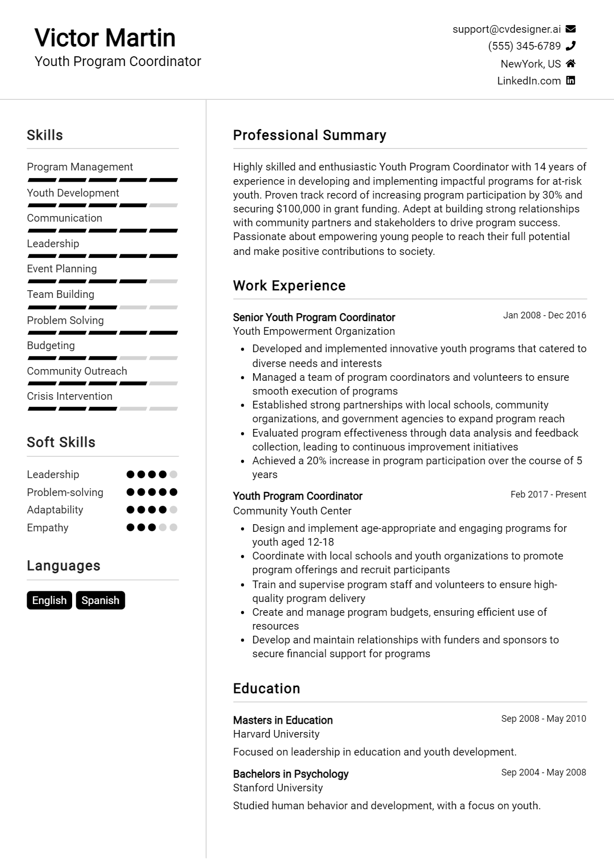 Youth Program Coordinator Resume Example for 2026: Ultimate Guide Preview