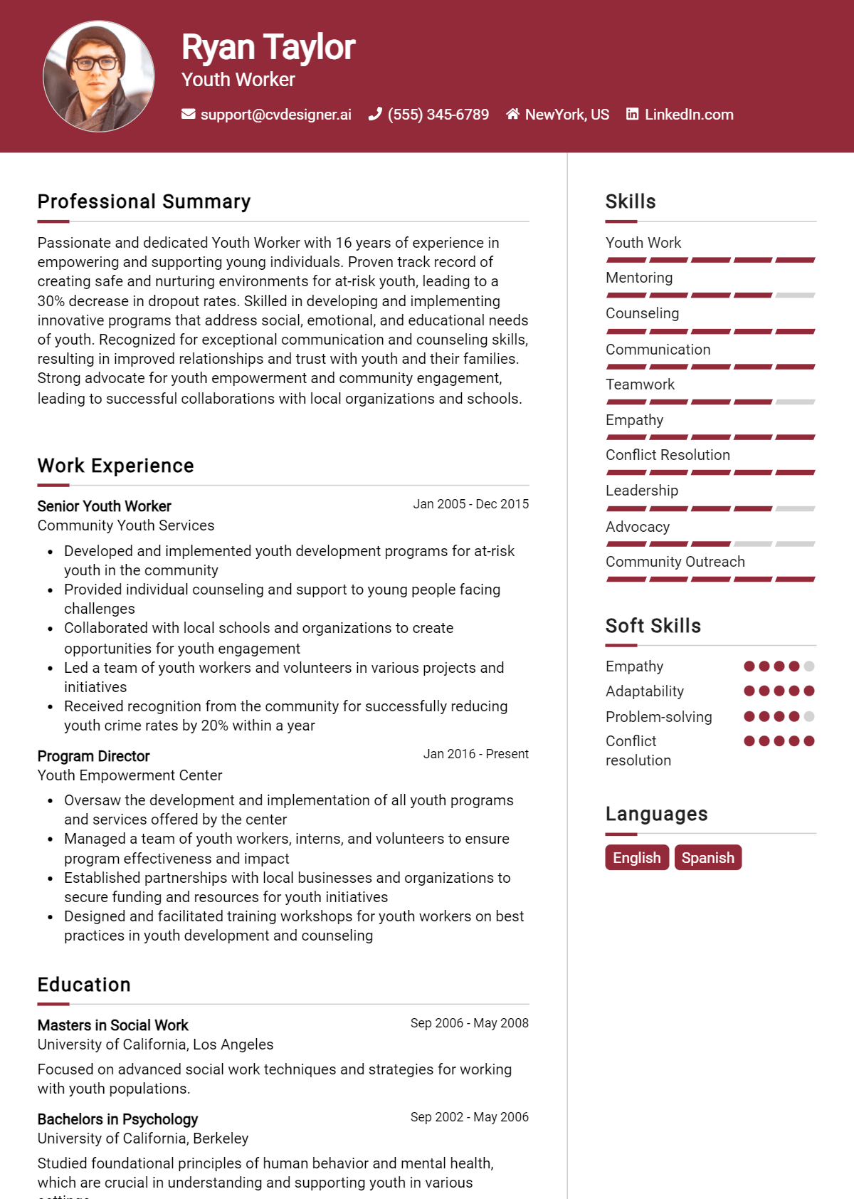 Youth Worker Resume Example for 2026: Tips & Templates Preview
