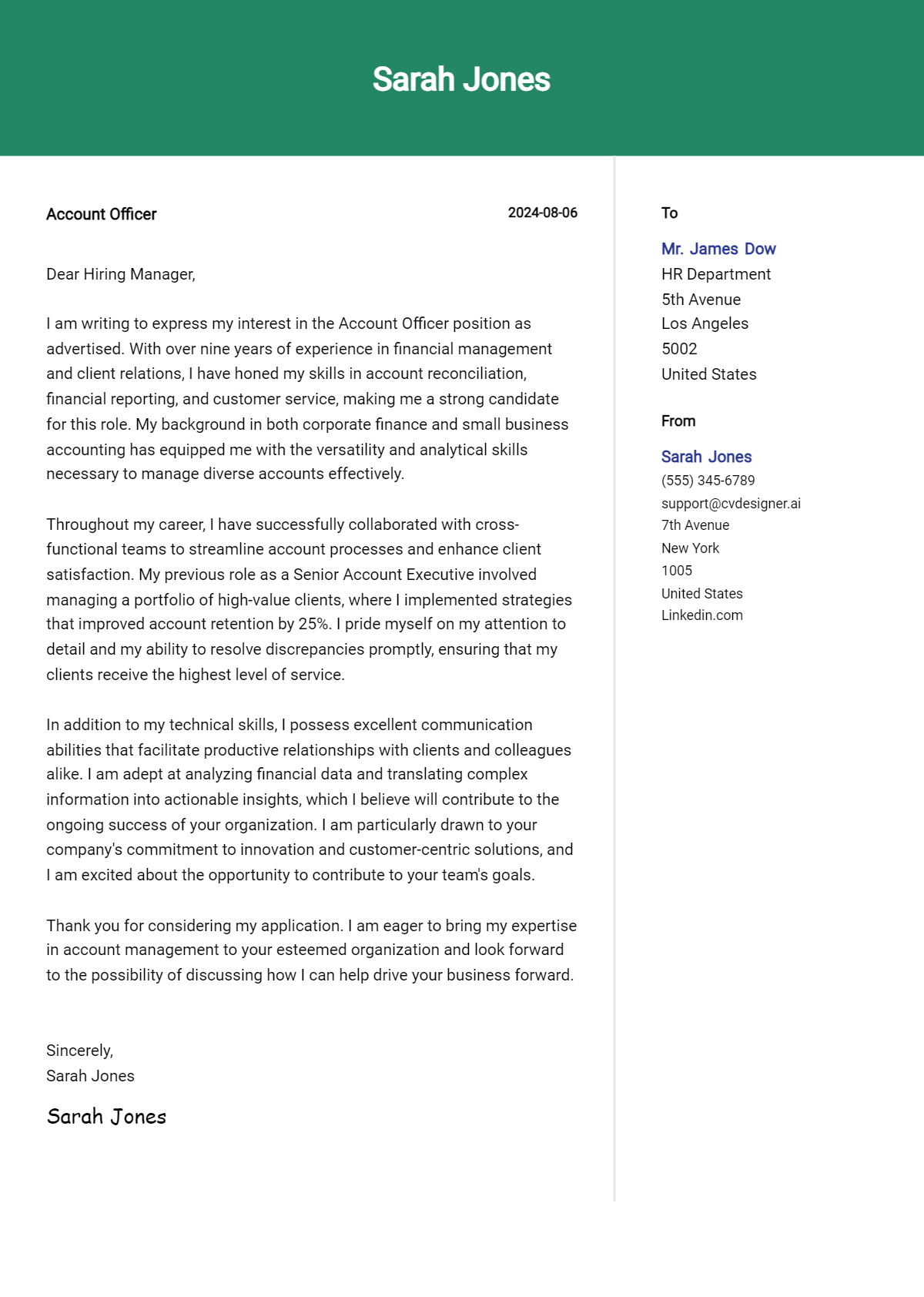 Account Officer Cover Letter Examples and Templates for 2026 Preview