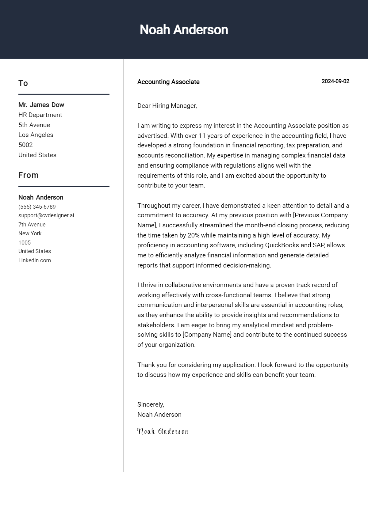 14 Accounting Associate Cover Letter Samples & Examples 2026 Preview