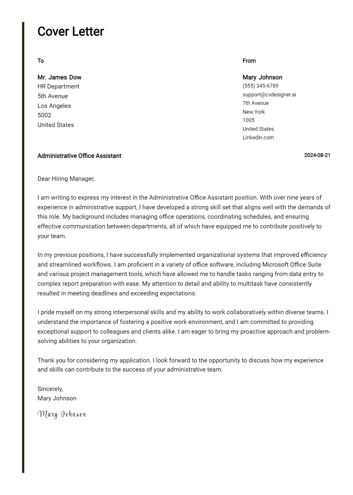 18 Administrative Office Assistant Cover Letter Examples for 2026: Top CV Skills Preview
