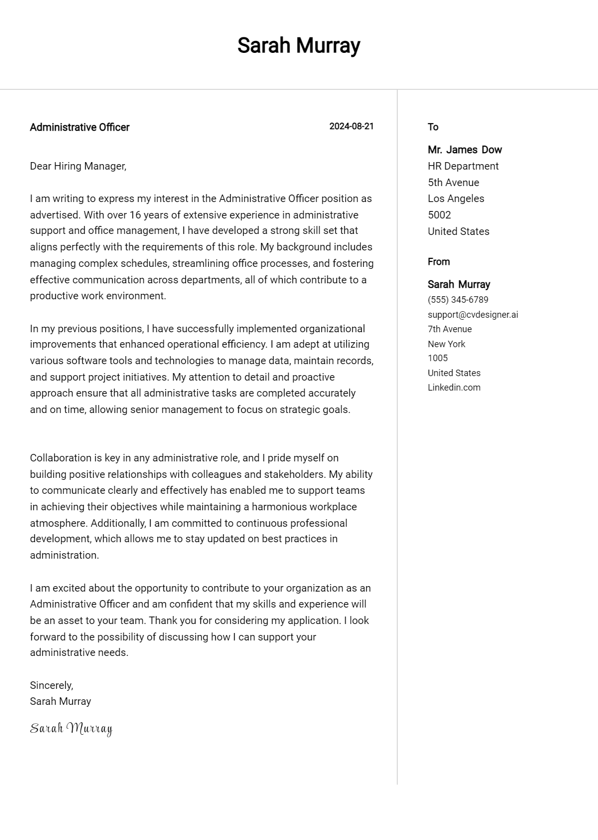 18 Administrative Officer Cover Letter Examples for 2026: Expert Tips & Templates Preview