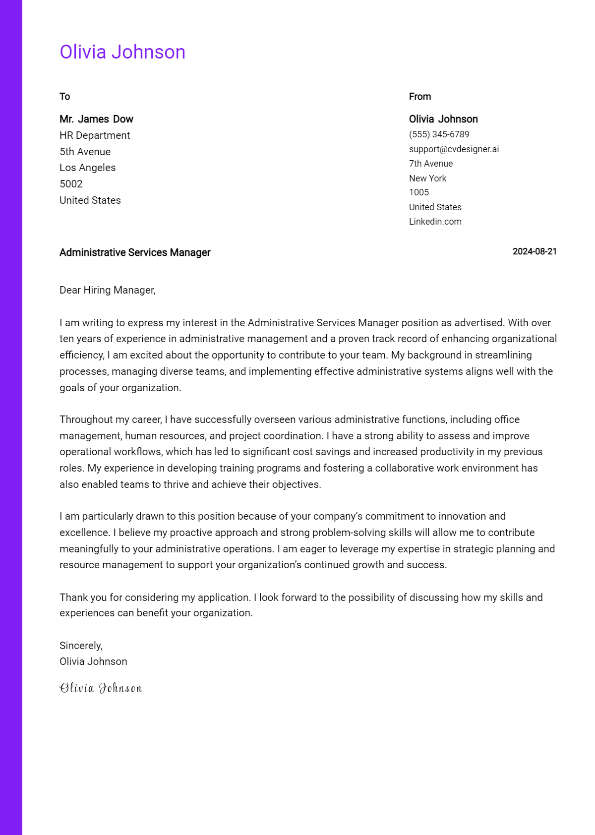 10 Administrative Services Manager Cover Letter Examples for 2026 Preview