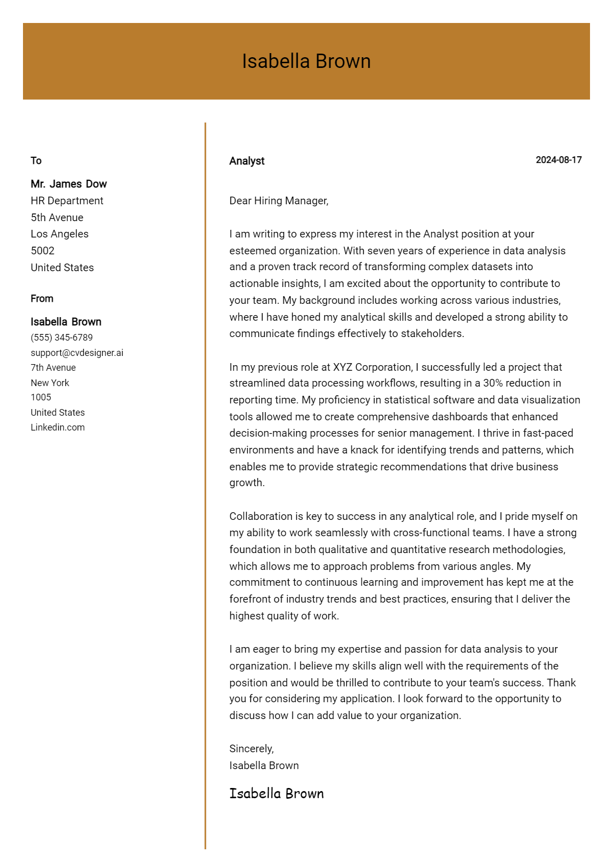 26 Analyst Cover Letter Examples for 2026 (Downloadable) Preview
