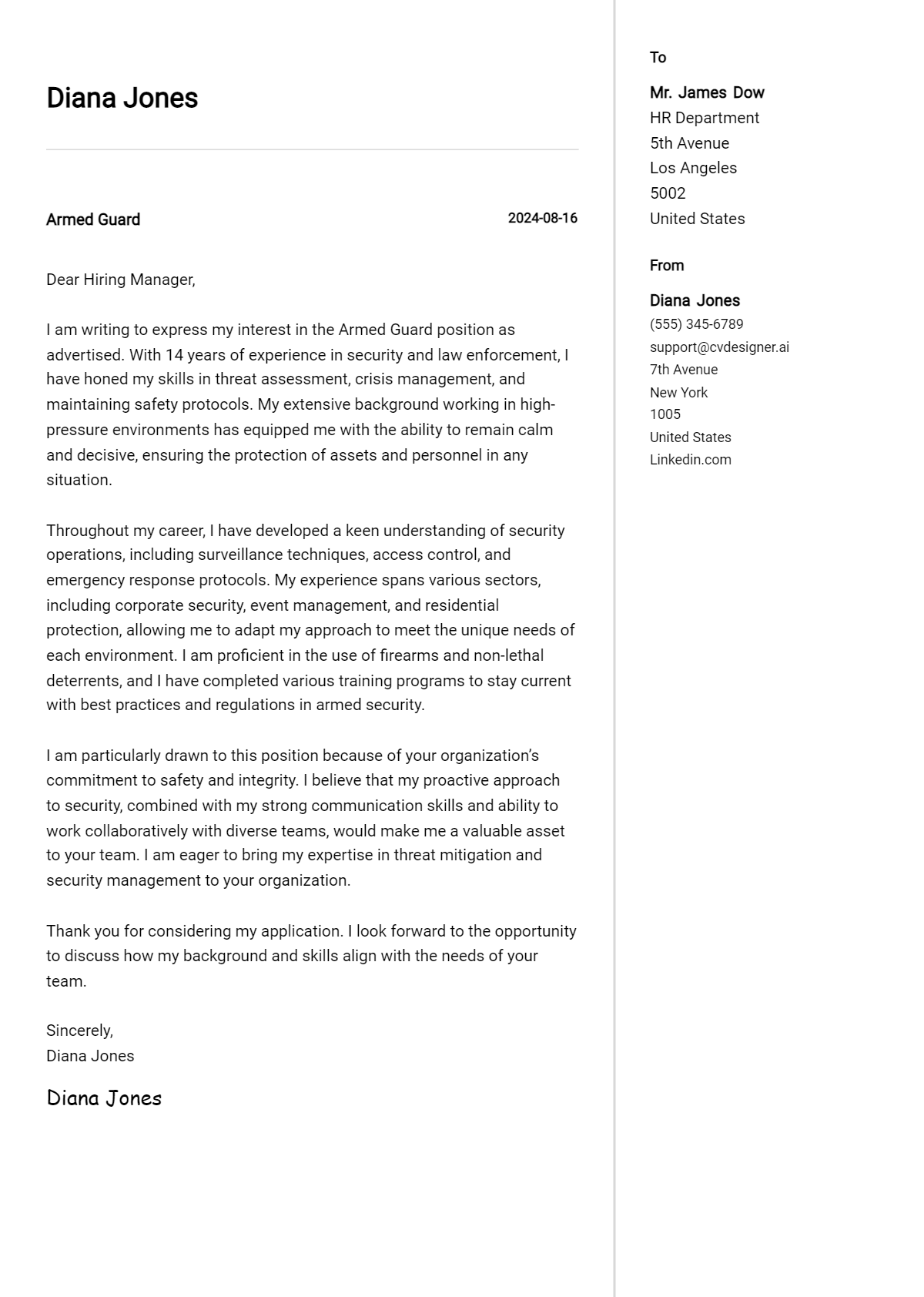 Armed Guard Cover Letter Example for 2026: Proven Tips Preview
