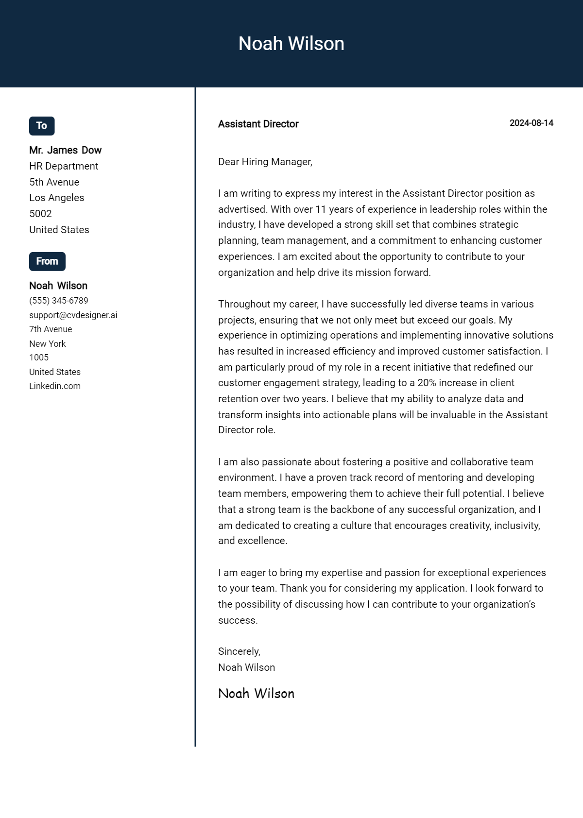 Assistant Director Cover Letter Examples with Writing Tips for 2026 Preview