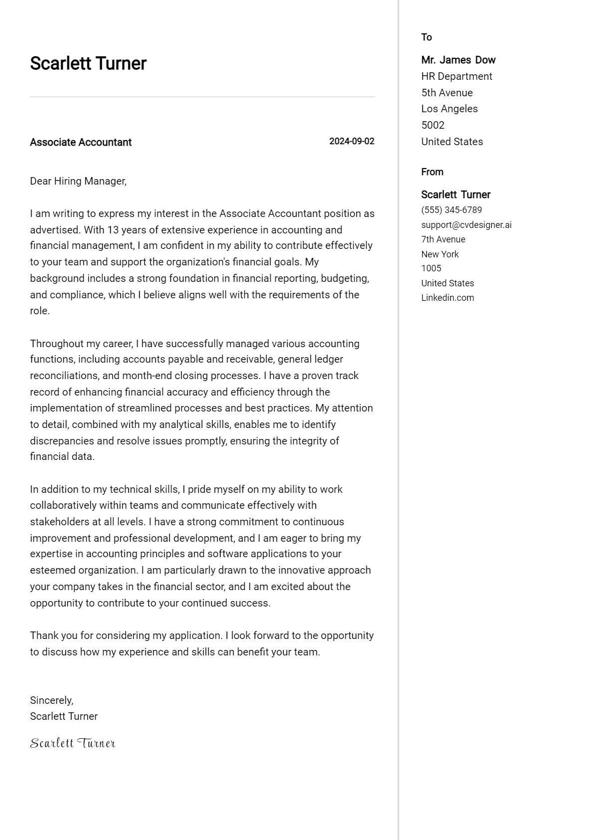 29 Associate Accountant Cover Letter Example for 2026: Tips & Templates Preview