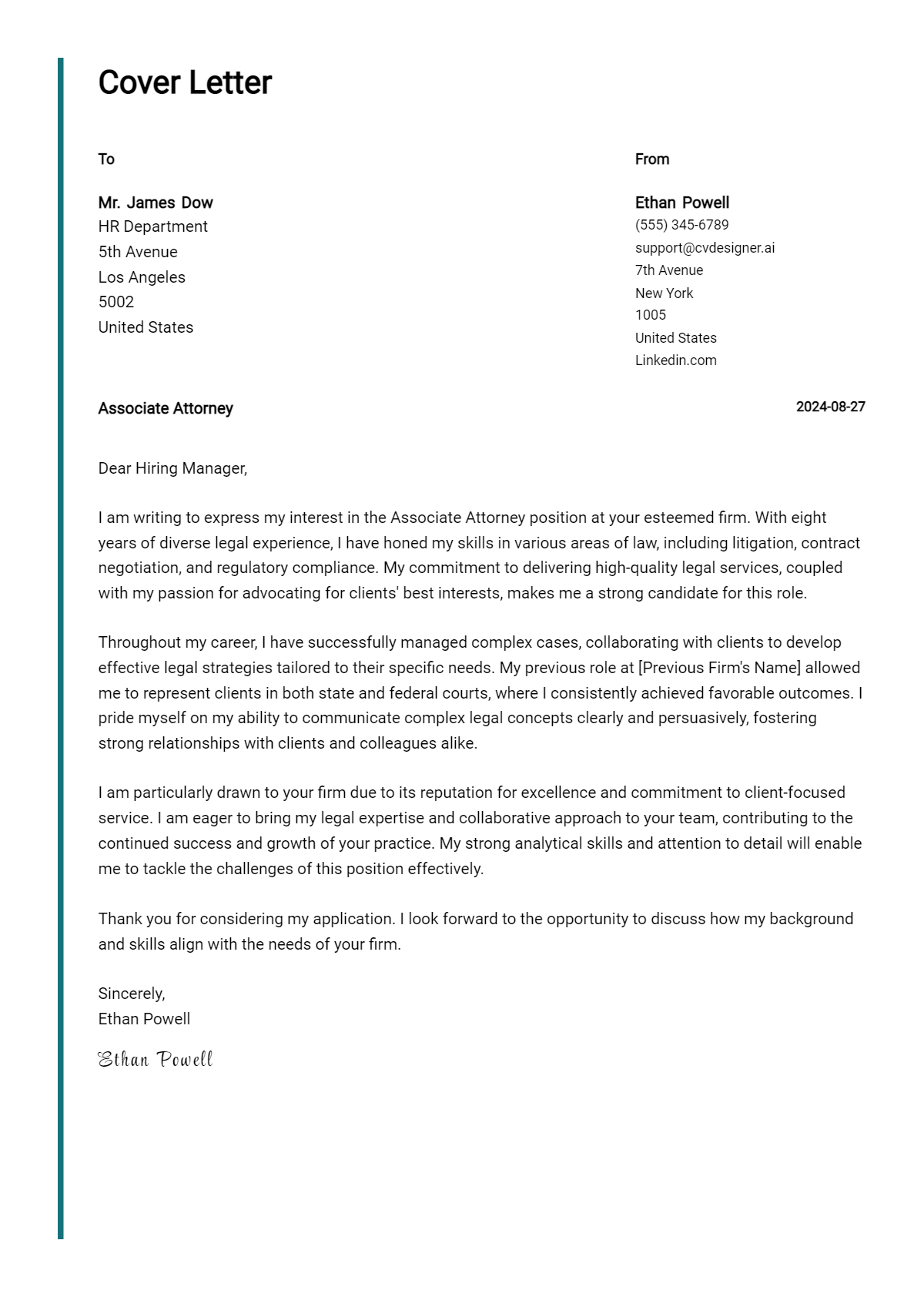 12 Associate Attorney Cover Letter Examples for 2026 (Free Templates) Preview