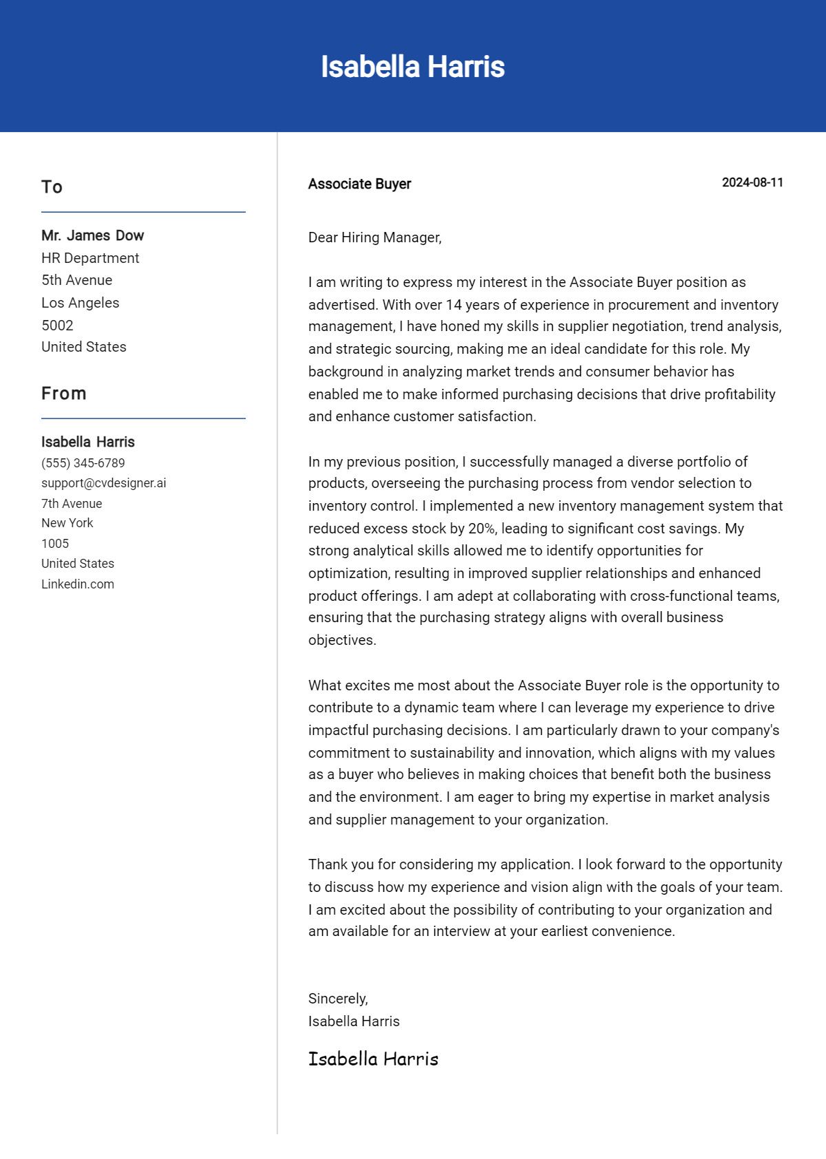 Associate Buyer Cover Letter Example for 2026: Expert Tips & Templates Preview