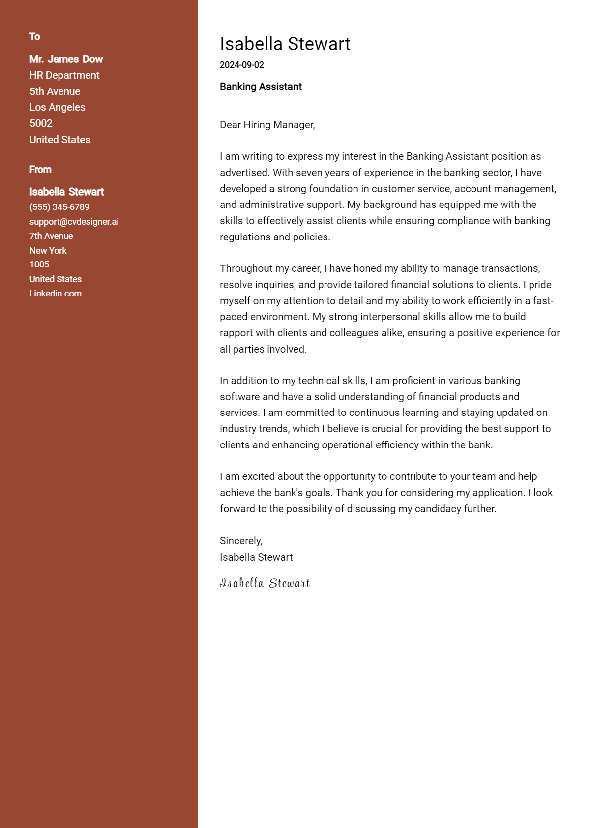 18 Banking Assistant Cover Letter Examples for 2026 (Complete Writing Guide) Preview