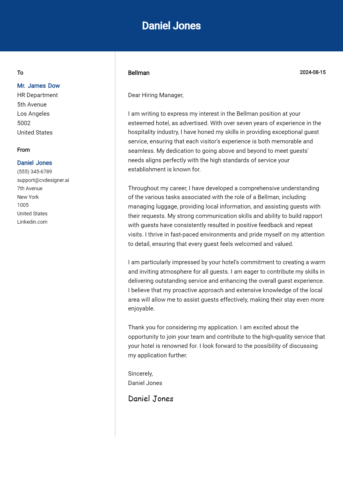 Bellman Cover Letter Example for 2026 (Complete Writing Guide) Preview