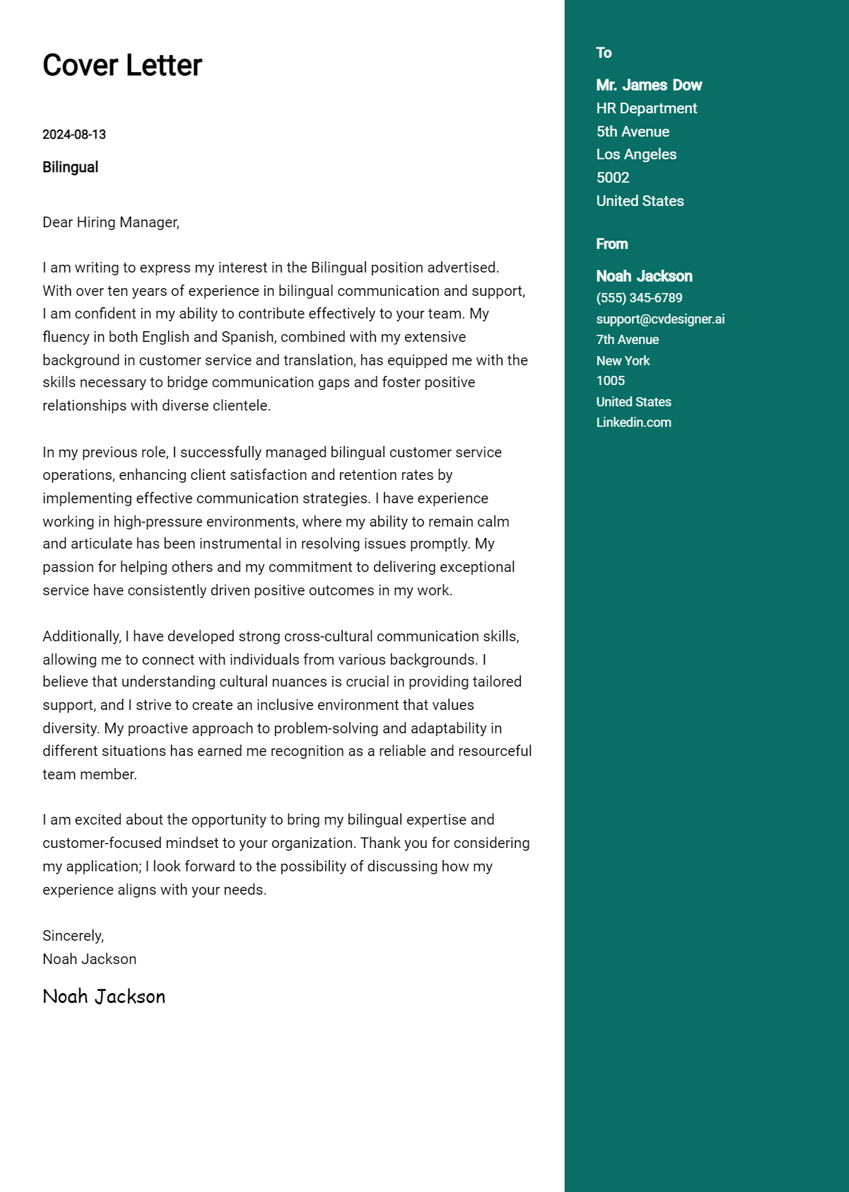 Bilingual Cover Letter Example for 2026: Tips & Templates Preview
