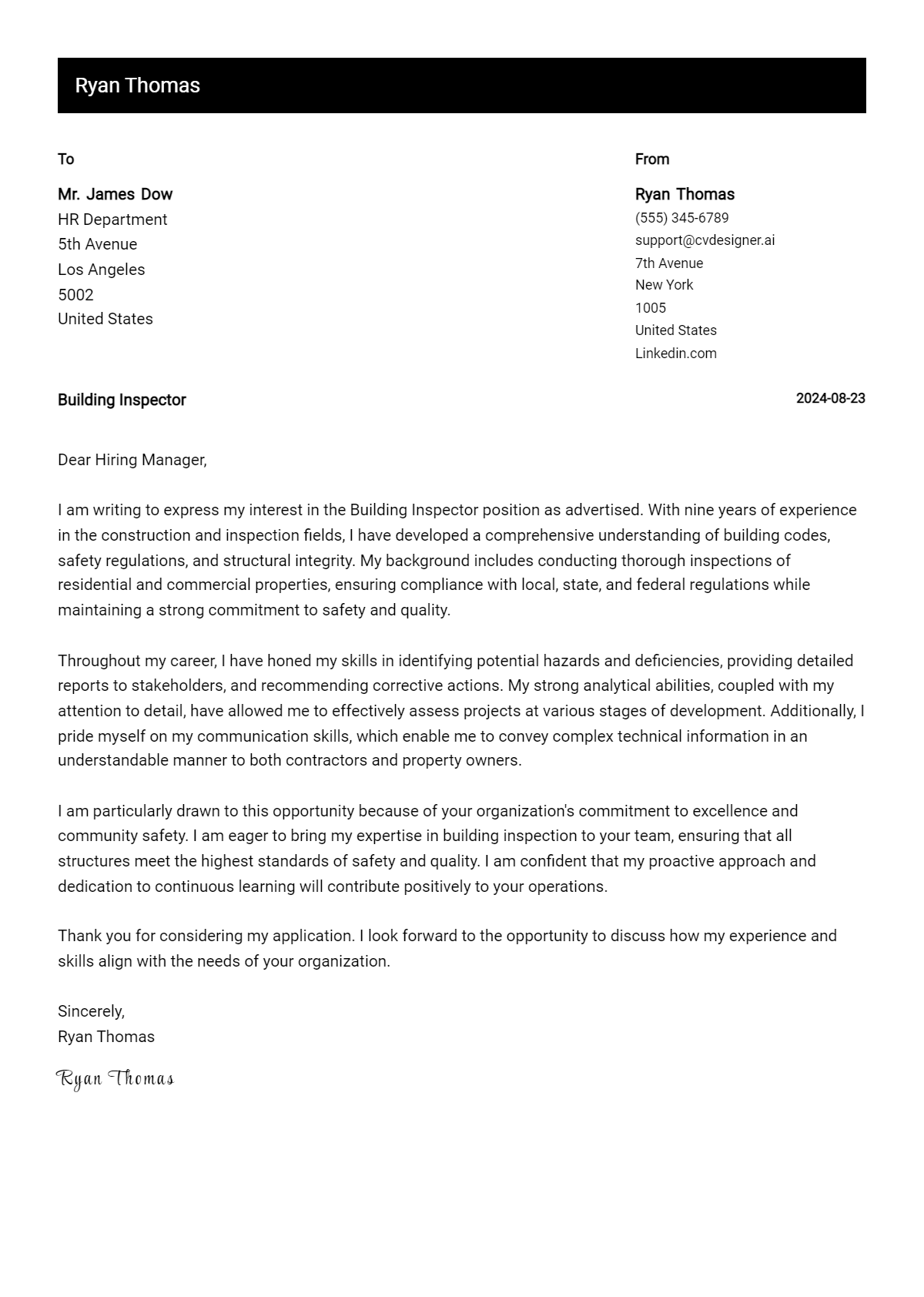 Building Inspector Cover Letter Example for 2026: Expert Tips & Templates Preview