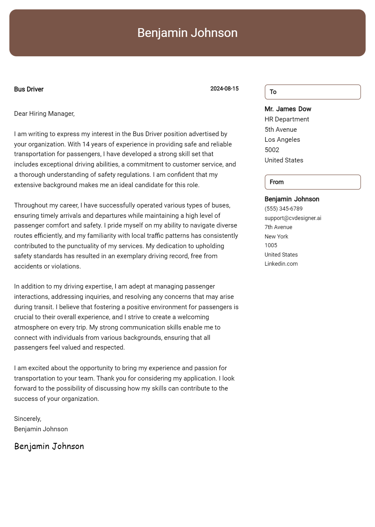Bus Driver Cover Letter Examples with Writing Tips for 2026 Preview