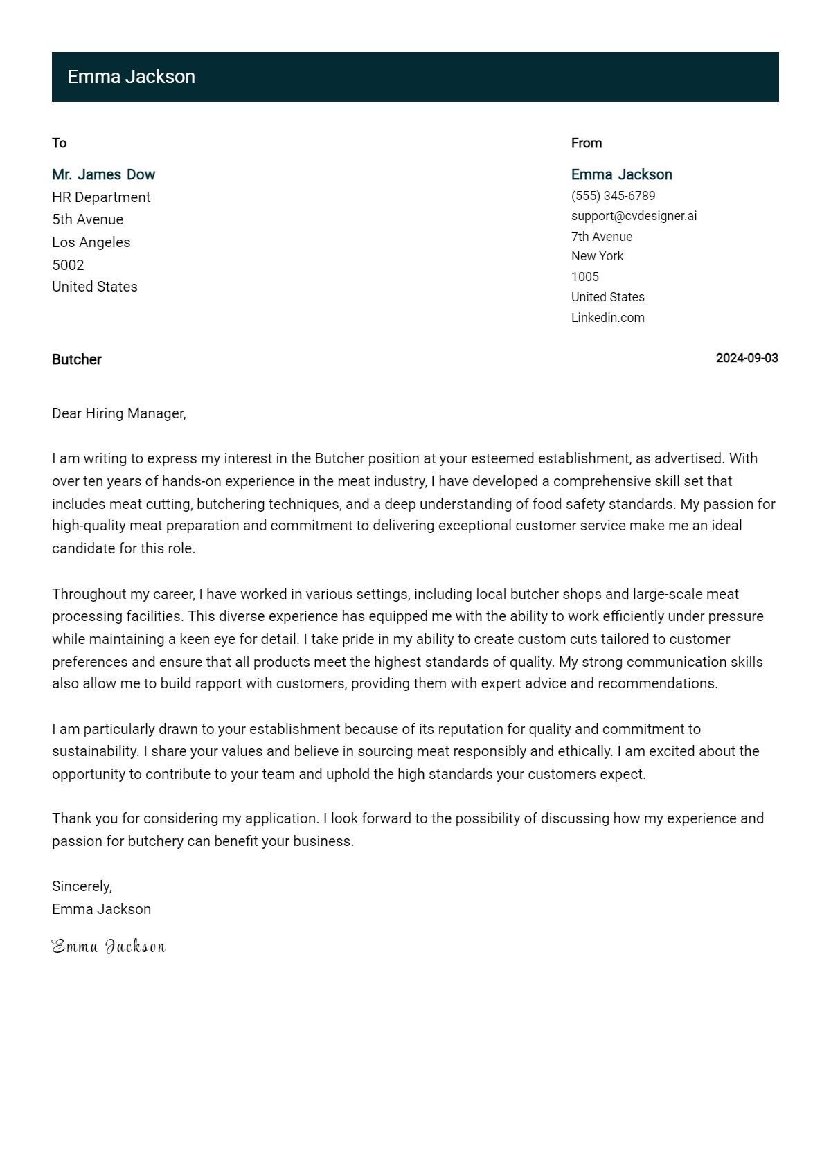 Butcher Cover Letter Example for 2026: Proven Tips Preview