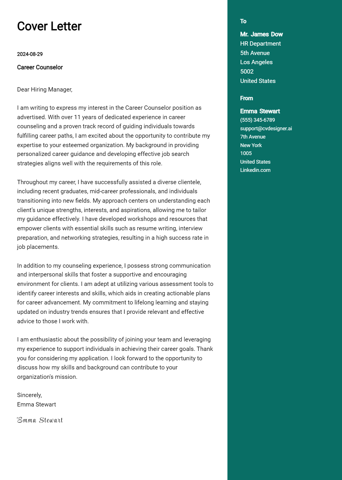 Career Counselor Cover Letter Example for 2026: Expert Tips & Templates Preview