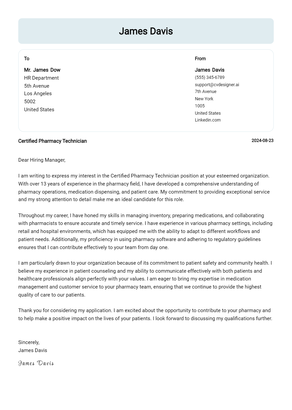6 Certified Pharmacy Technician Cover Letter Examples for 2026: Expert Tips & Templates Preview