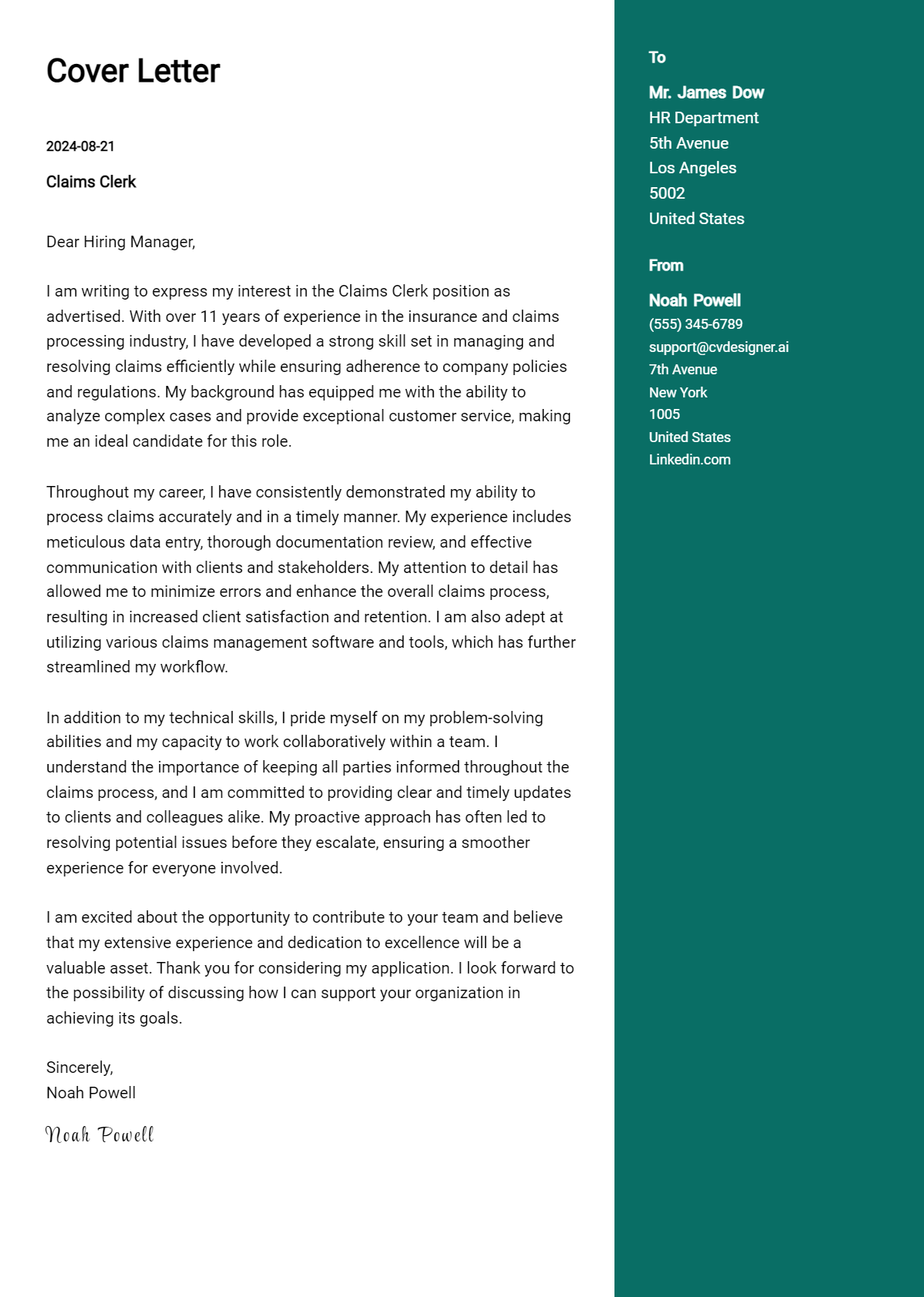 Claims Clerk Cover Letter Examples and Templates for 2026 Preview
