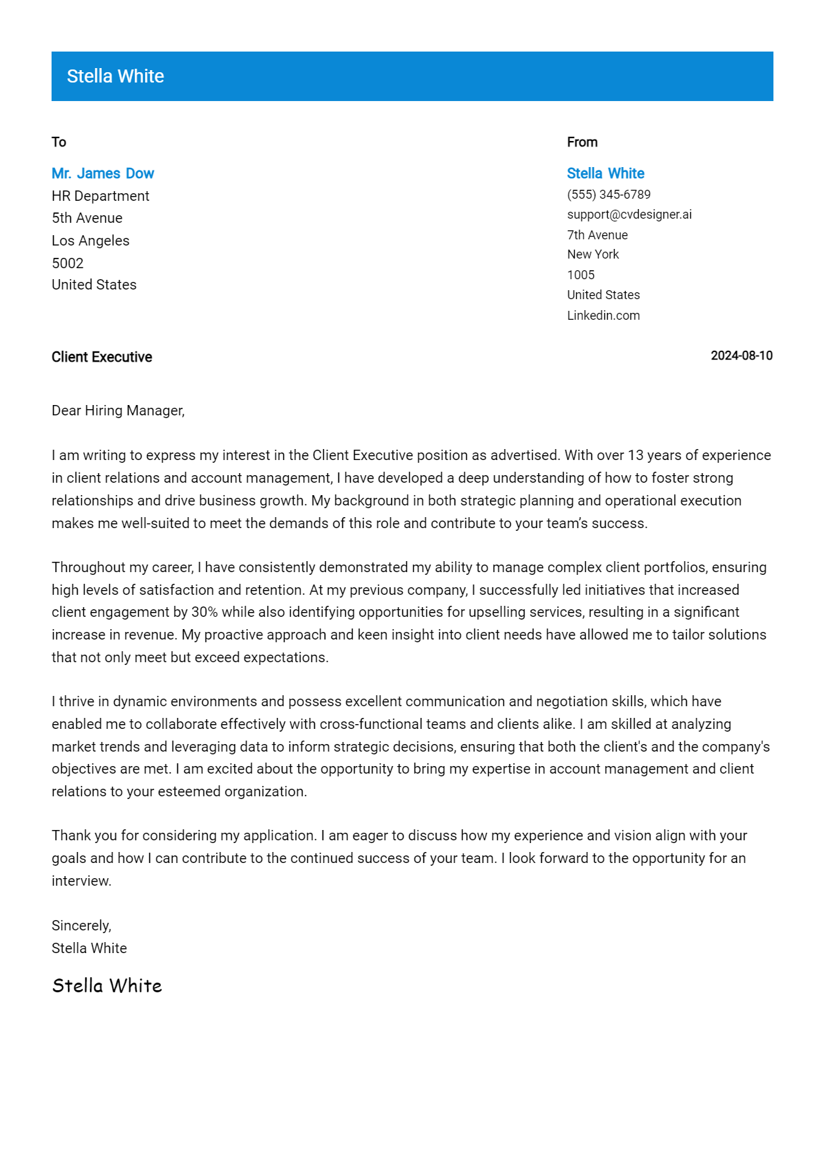 Client Executive Cover Letter Example for 2026: Ultimate Guide Preview