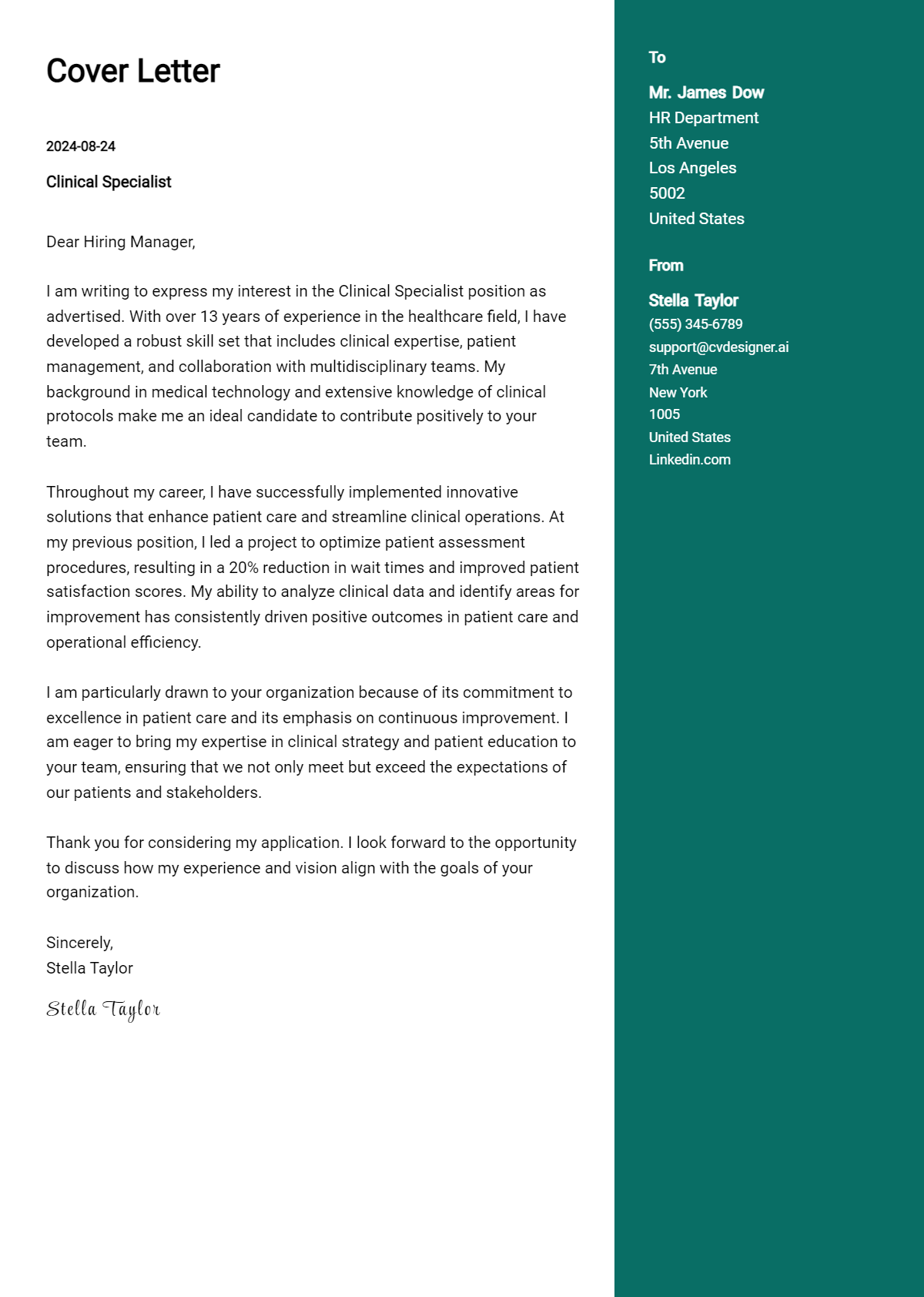 12 Clinical Specialist Cover Letter Examples for 2026: Proven Tips Preview