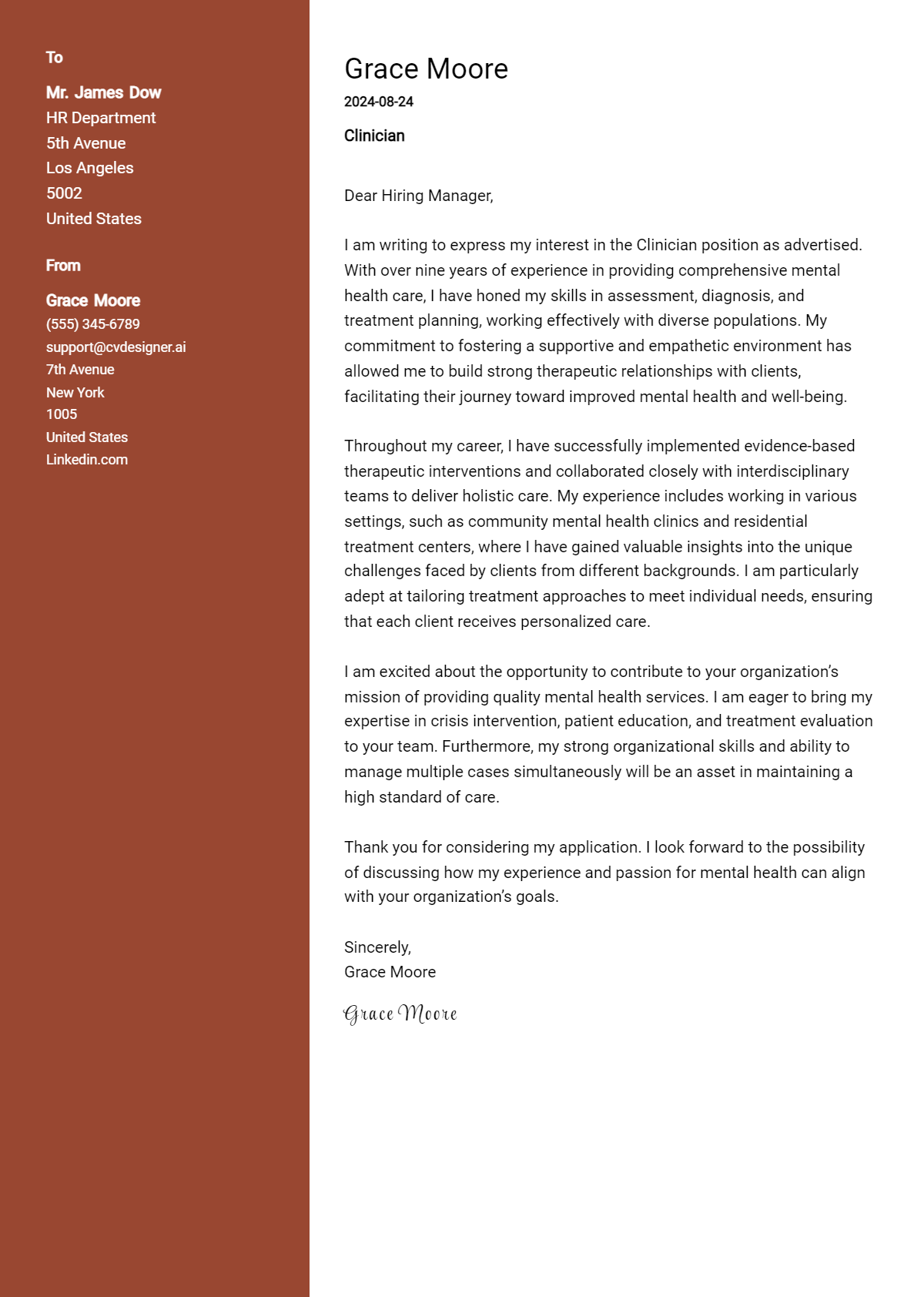 Clinician Cover Letter Examples and Templates for 2026 Preview