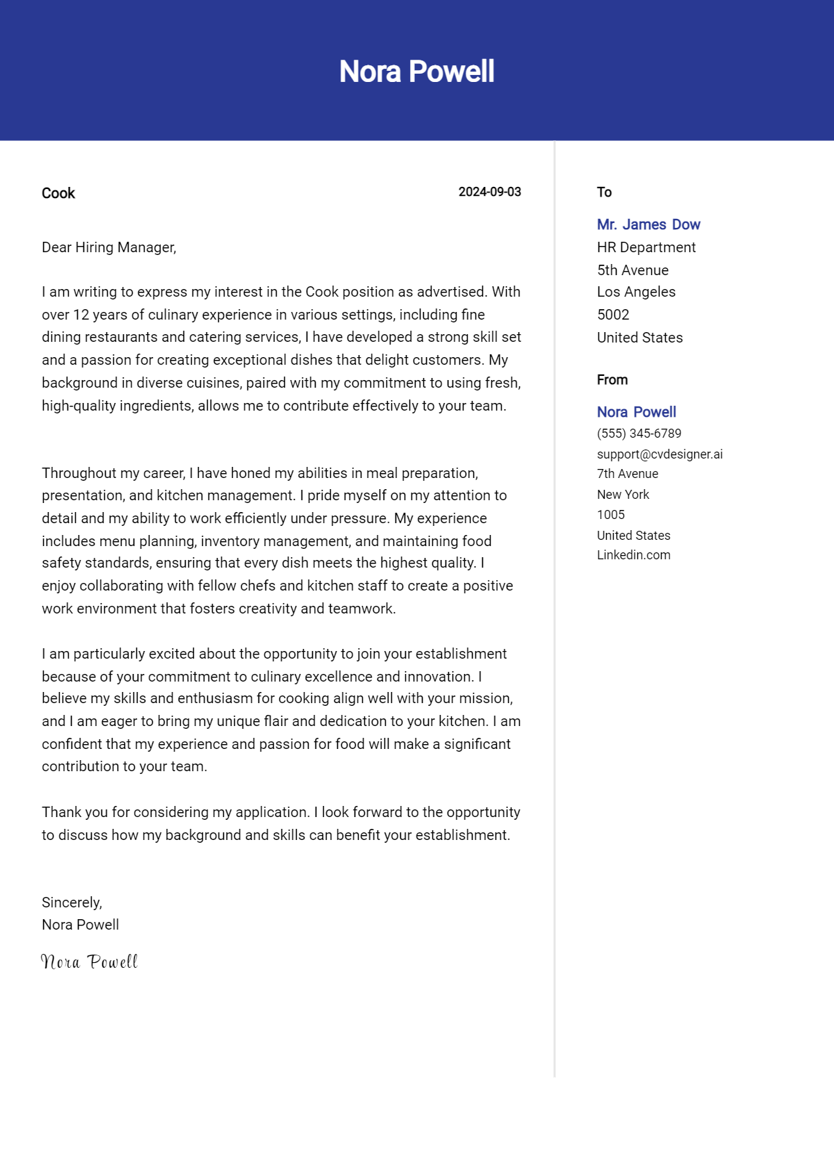 18 Cook Cover Letter Examples for 2026: Free Templates Preview