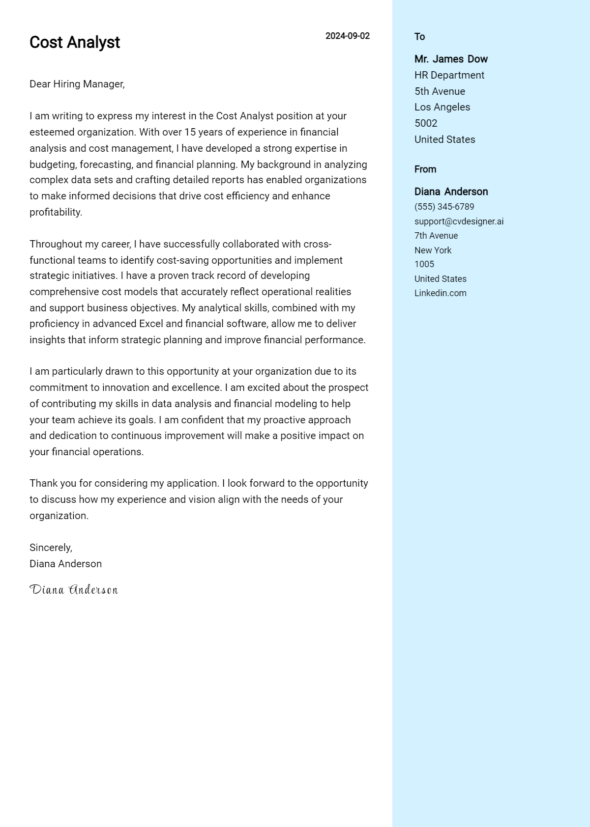 Cost Analyst Cover Letter Example for 2026: Ultimate Guide Preview