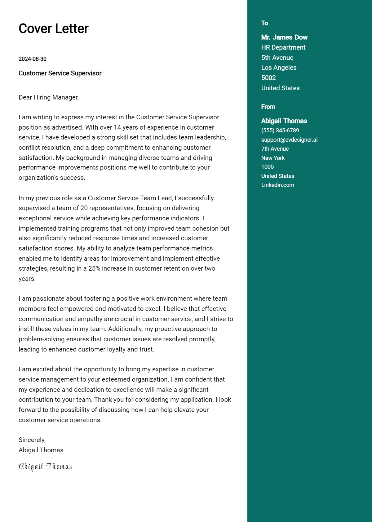 12 Customer Service Supervisor Cover Letter Examples for 2026: Ultimate Guide Preview