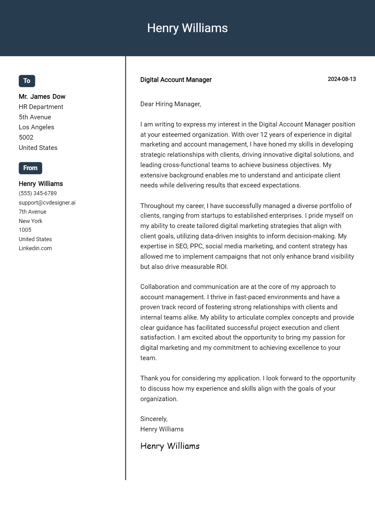 11 Digital Account Manager Cover Letter Examples and Templates for 2026 Preview