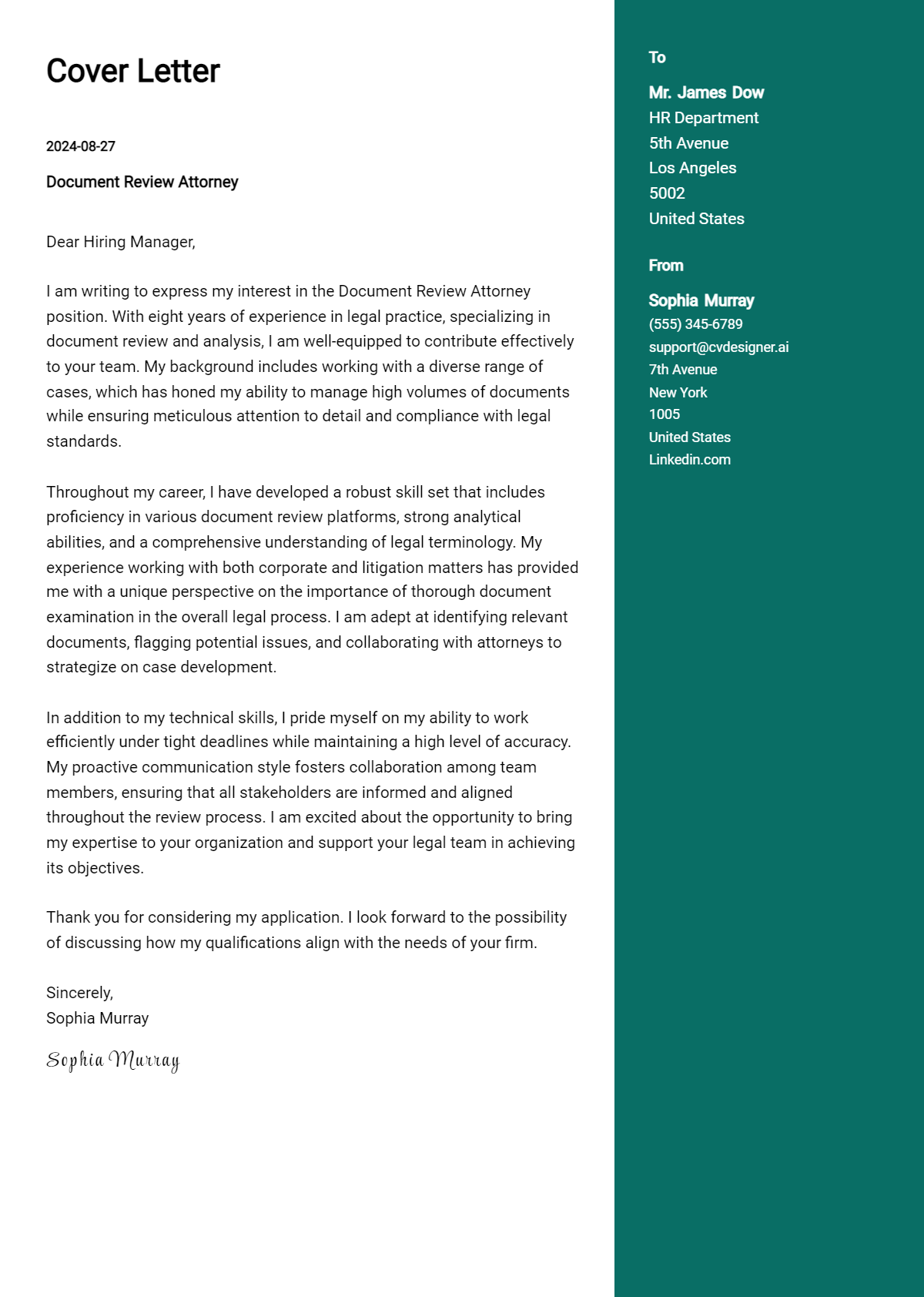 Document Review Attorney Cover Letter Examples and Templates for 2026 Preview