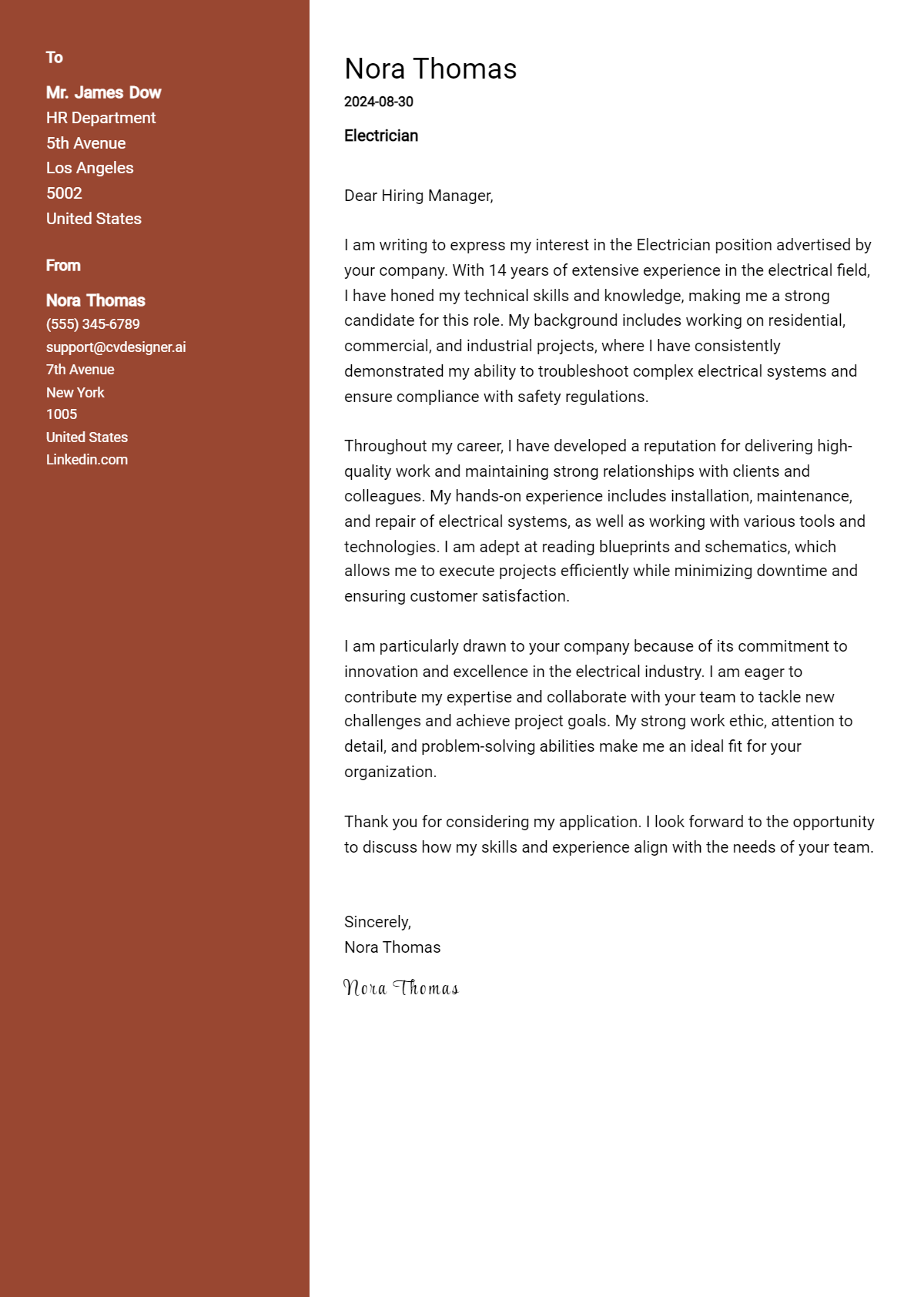 7 Electrician Cover Letter Examples for 2026: Proven Tips Preview