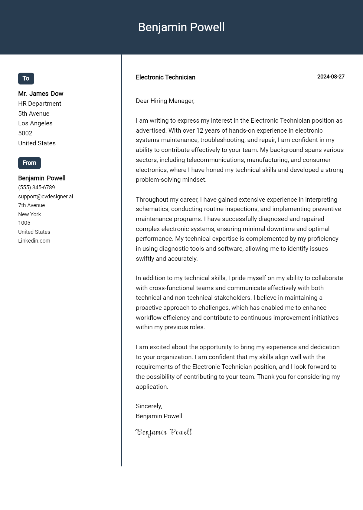 14 Electronic Technician Cover Letter Examples for 2026: Expert Tips & Templates Preview