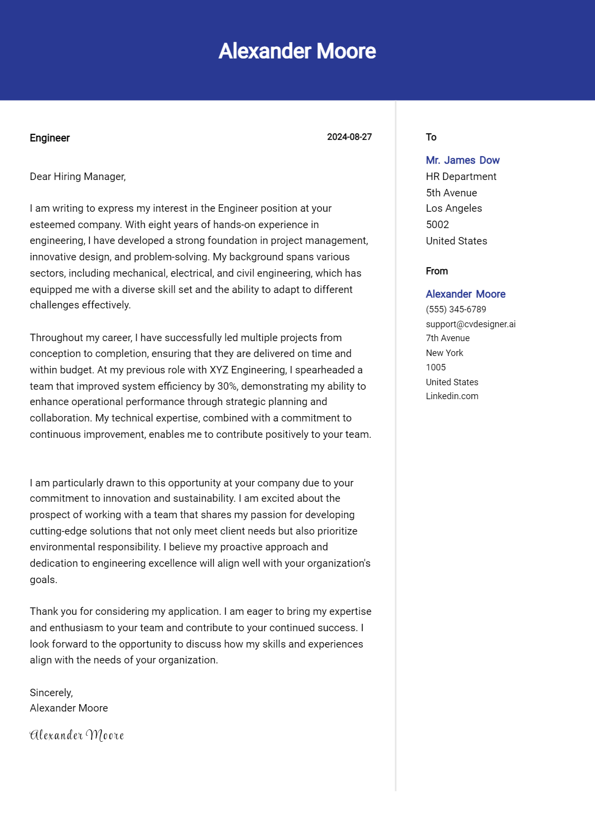 29 Engineer Cover Letter Examples for 2026 (Writing Guide) Preview