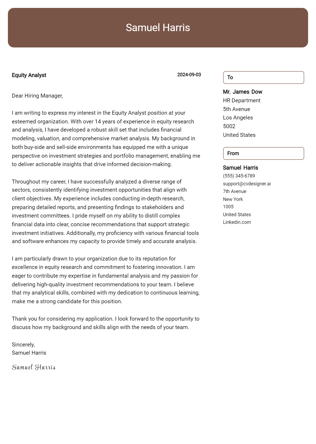 22 Equity Analyst Cover Letter Examples for 2026 (Complete Writing Guide) Preview
