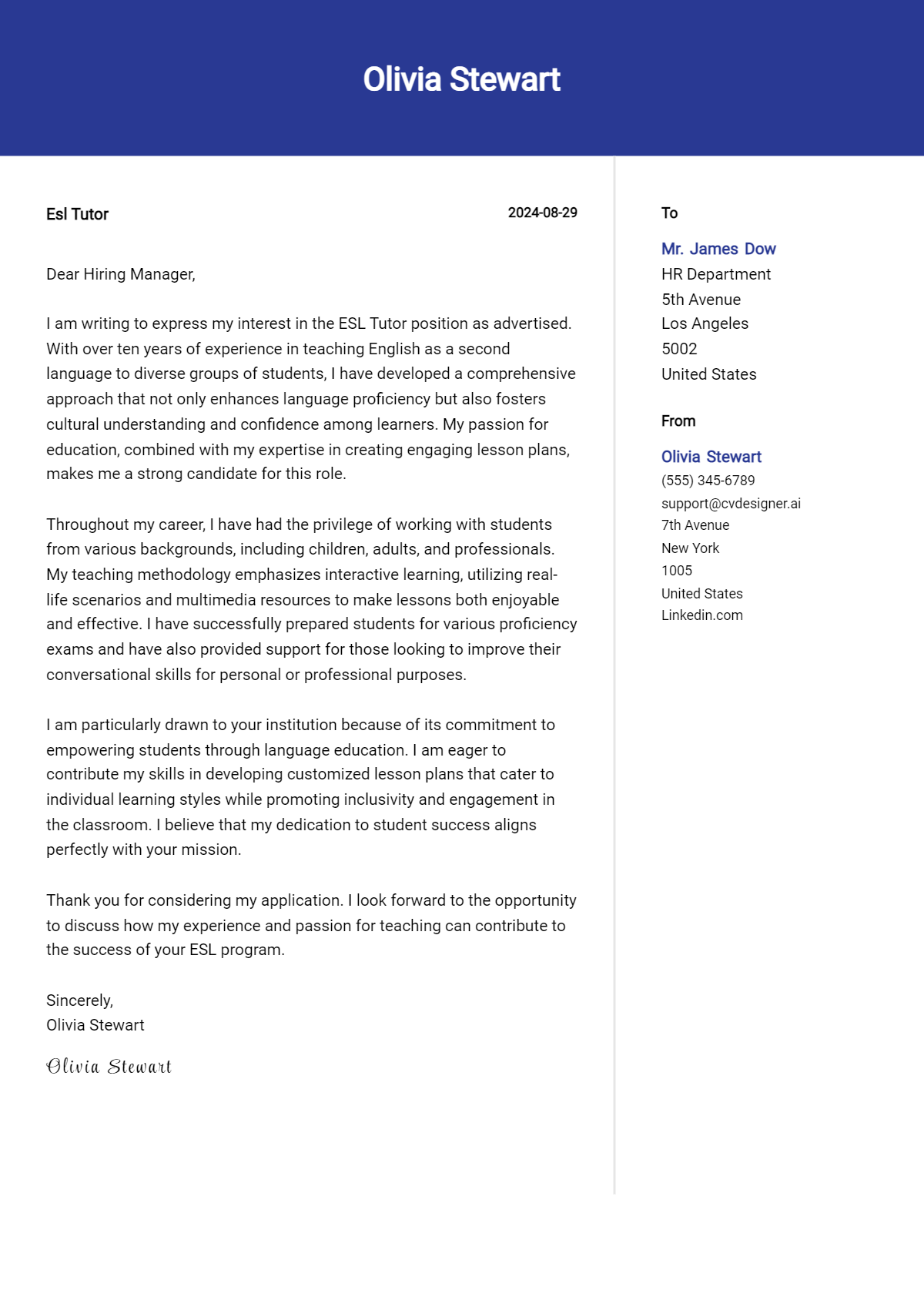 ESL Tutor Cover Letter Example for 2026: Proven Tips Preview