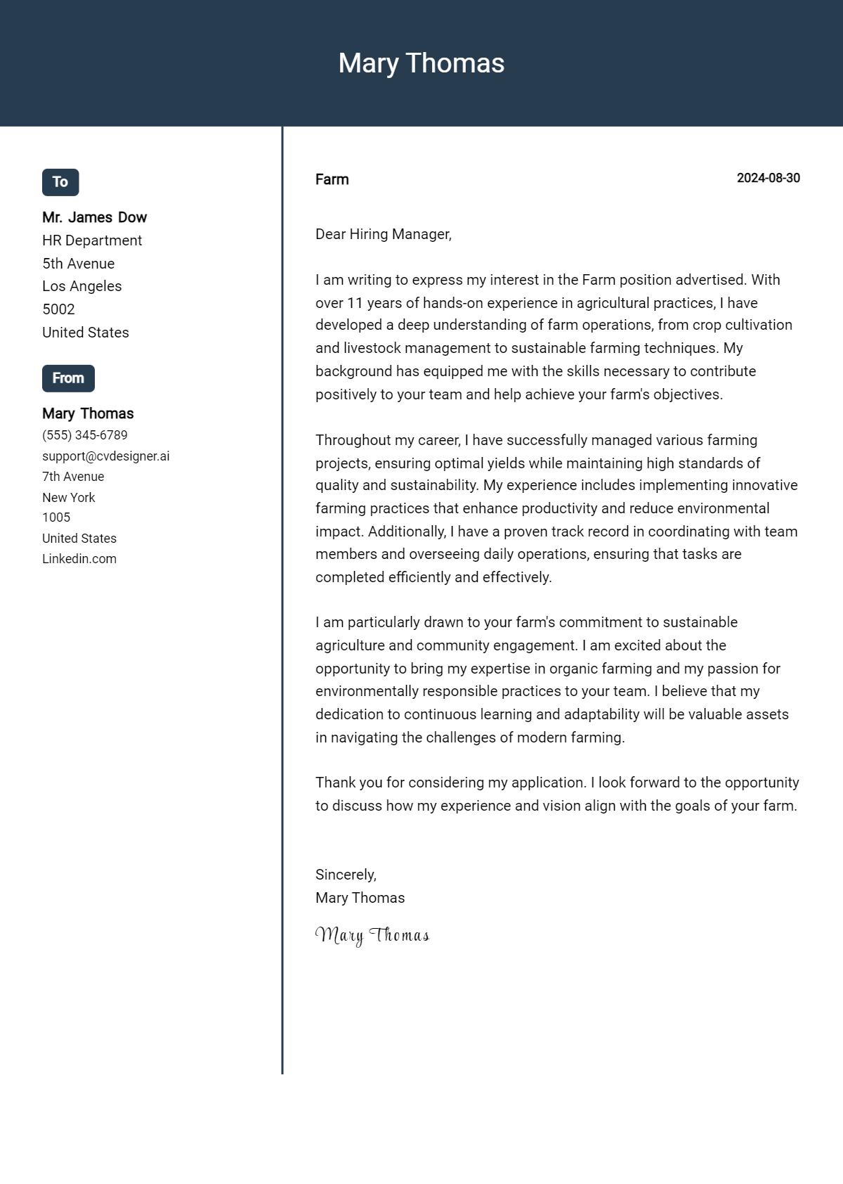 Farm Cover Letter Example for 2026: Proven Tips Preview
