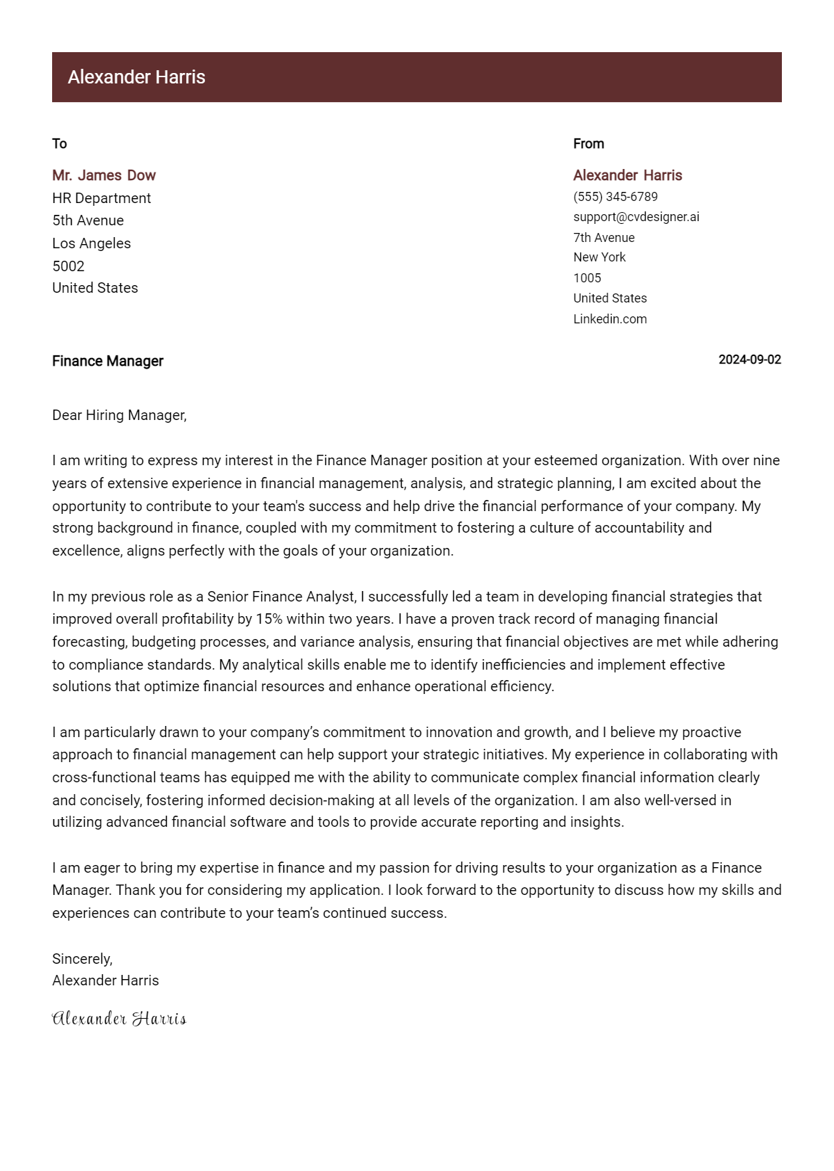 7 Finance Manager Cover Letter Examples with Writing Tips for 2026 Preview