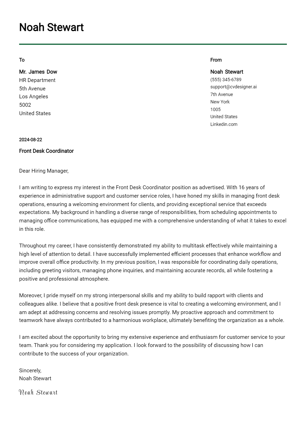 16 Front Desk Coordinator Cover Letter Examples for 2026: Proven Tips Preview