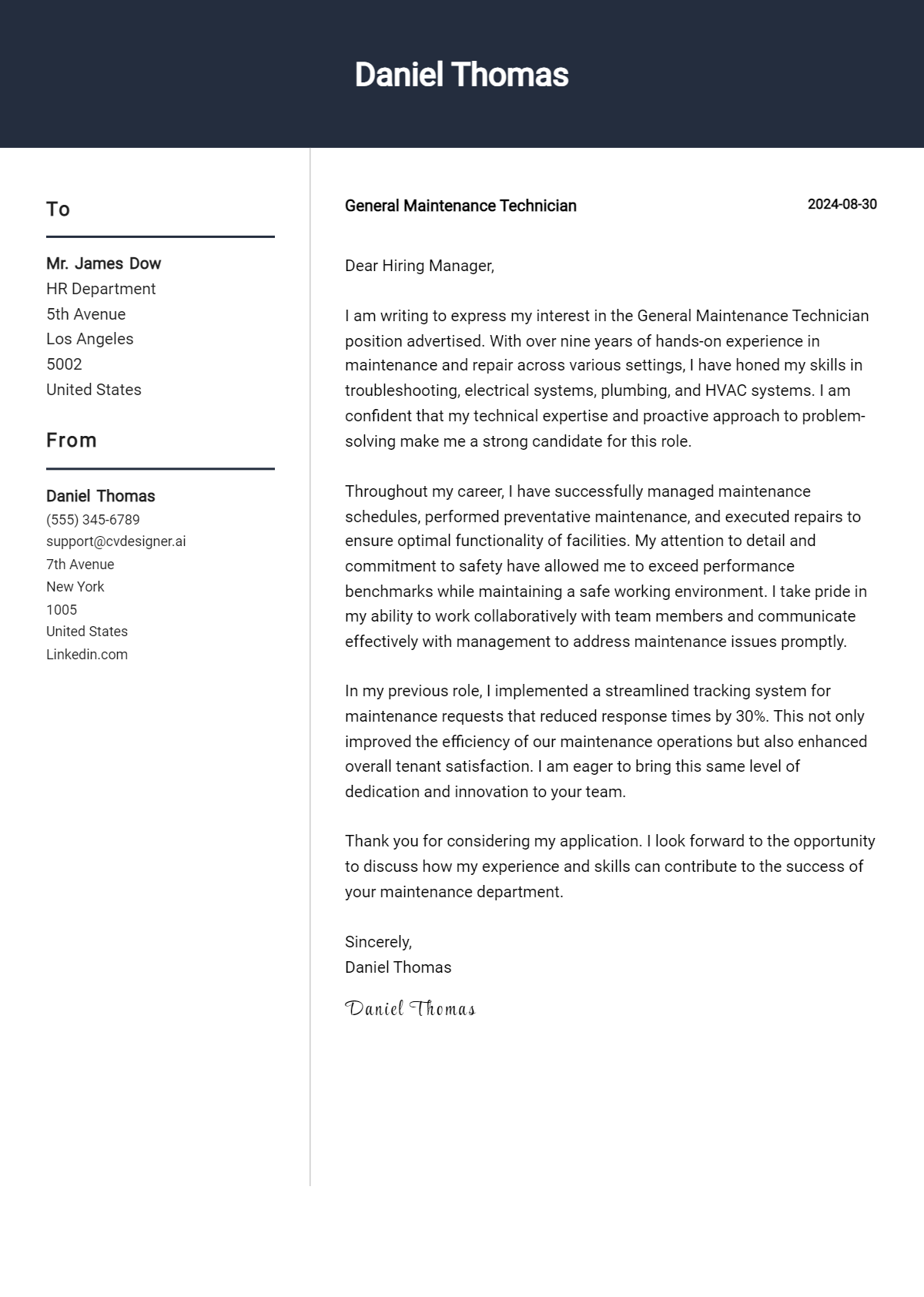 14 General Maintenance Technician Cover Letter Examples with Writing Tips for 2026 Preview