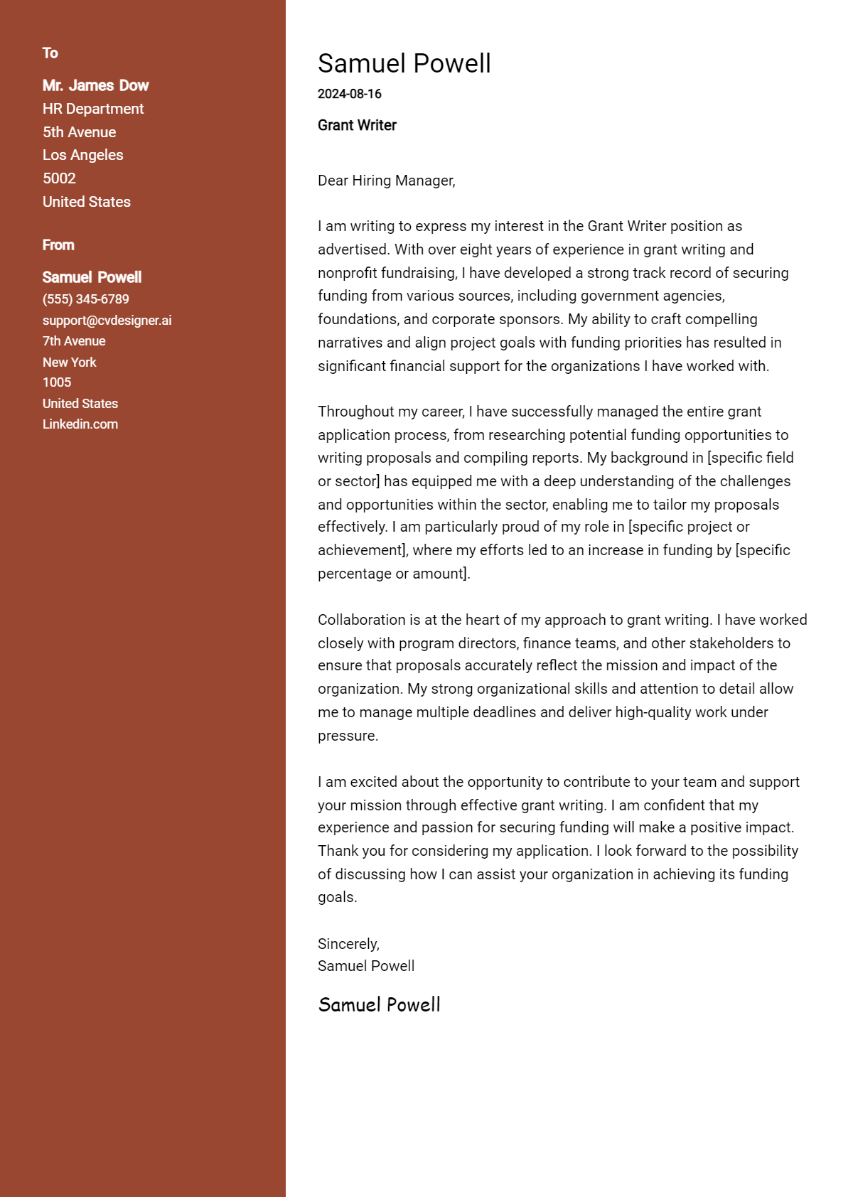 Grant Writer Cover Letter Example for 2026: Expert Tips & Templates Preview