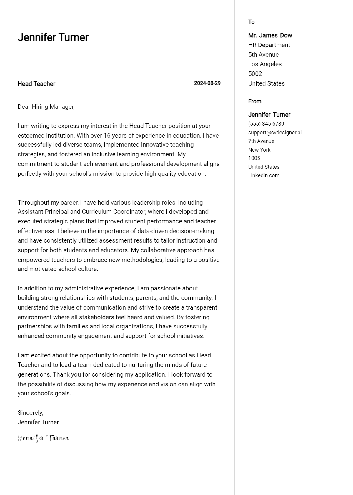 16 Head Teacher Cover Letter Examples for 2026: Free Templates Preview