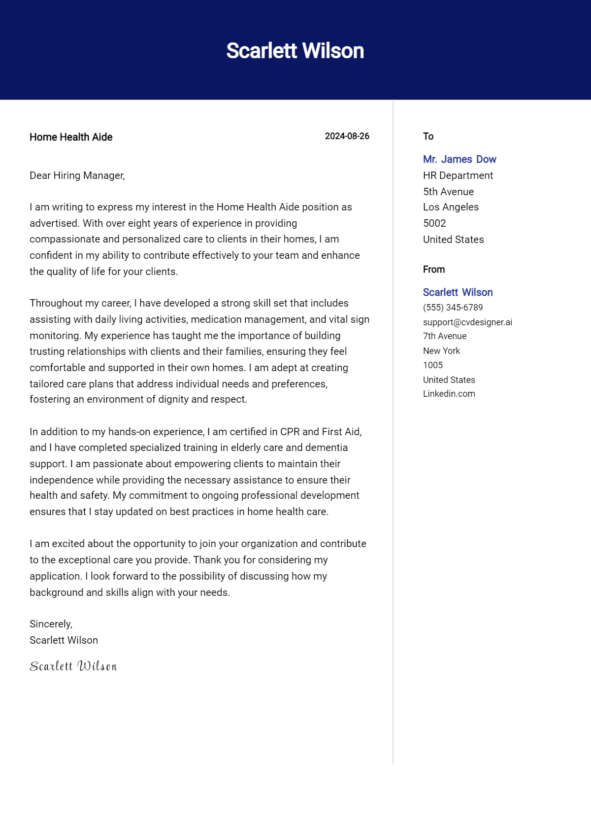 Home Health Aide Cover Letter Example for 2026: Ultimate Guide Preview