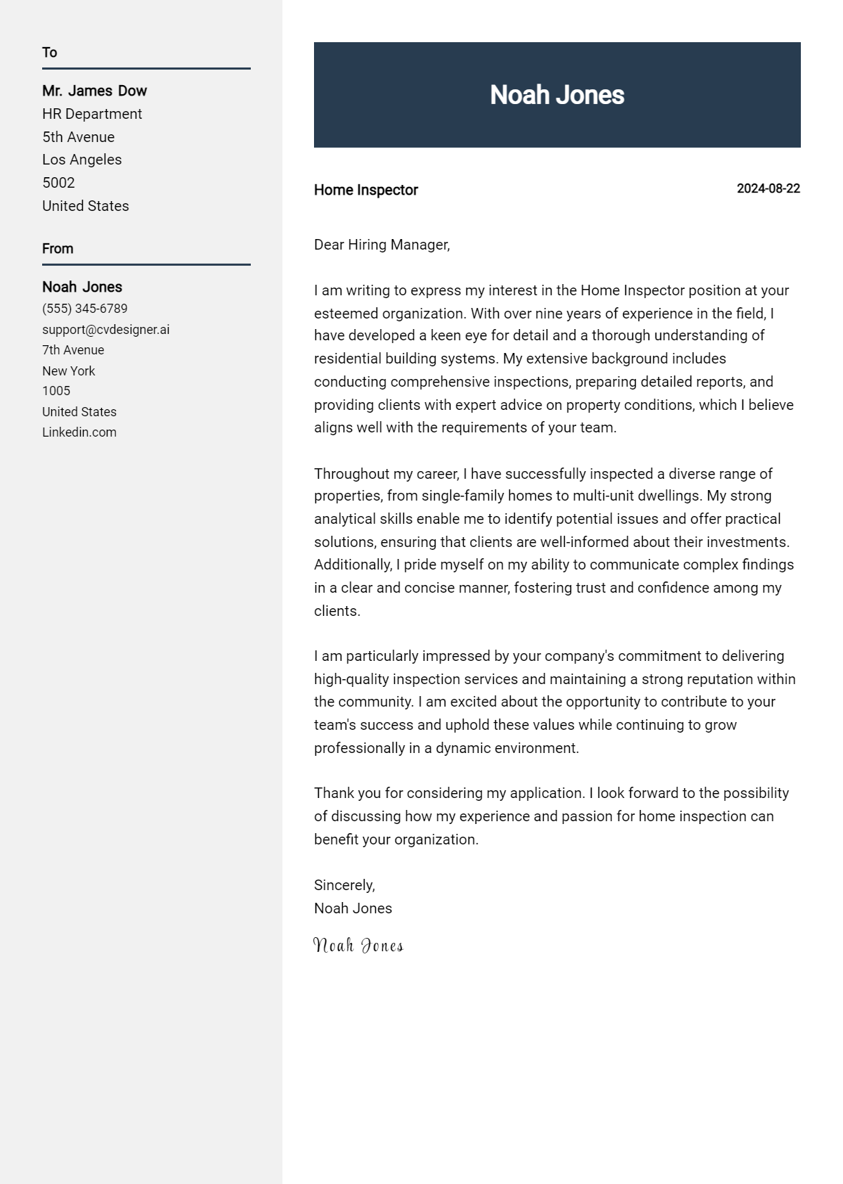 Home Inspector Cover Letter Example for 2026: Tips & Templates Preview