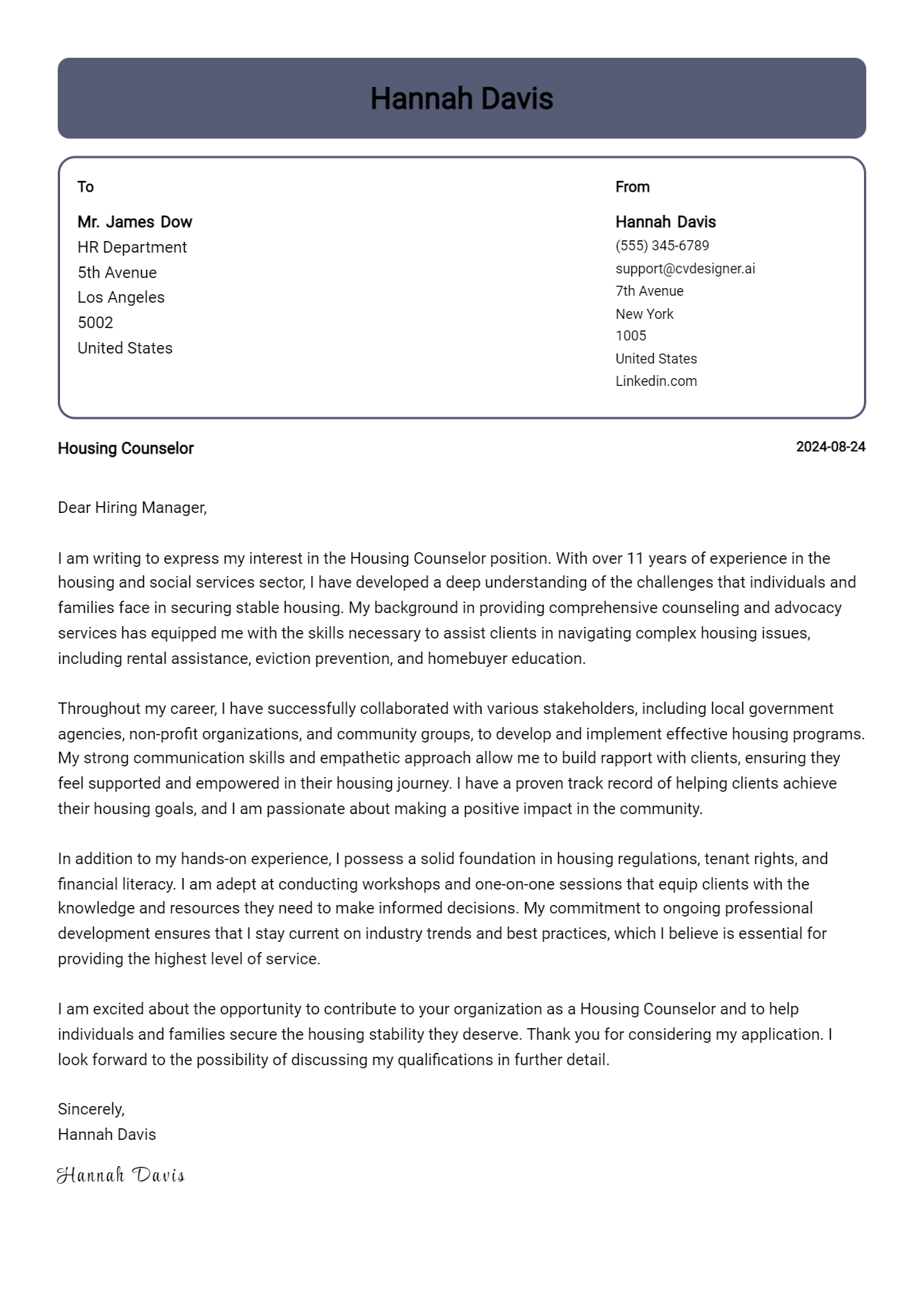 Housing Counselor Cover Letter Examples with Writing Tips for 2026 Preview