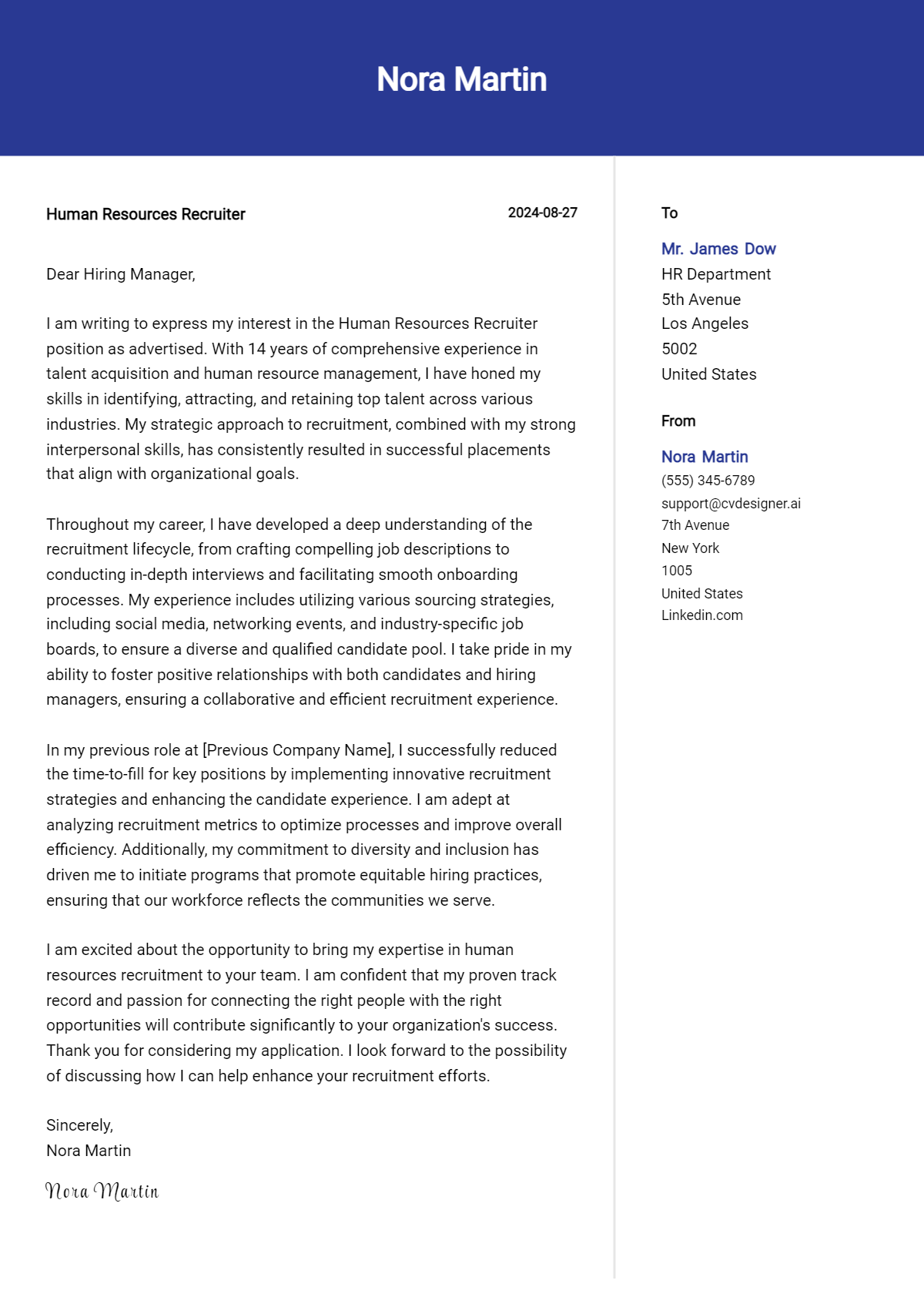 16 Human Resources Recruiter Cover Letter Example for 2026: Proven Tips Preview