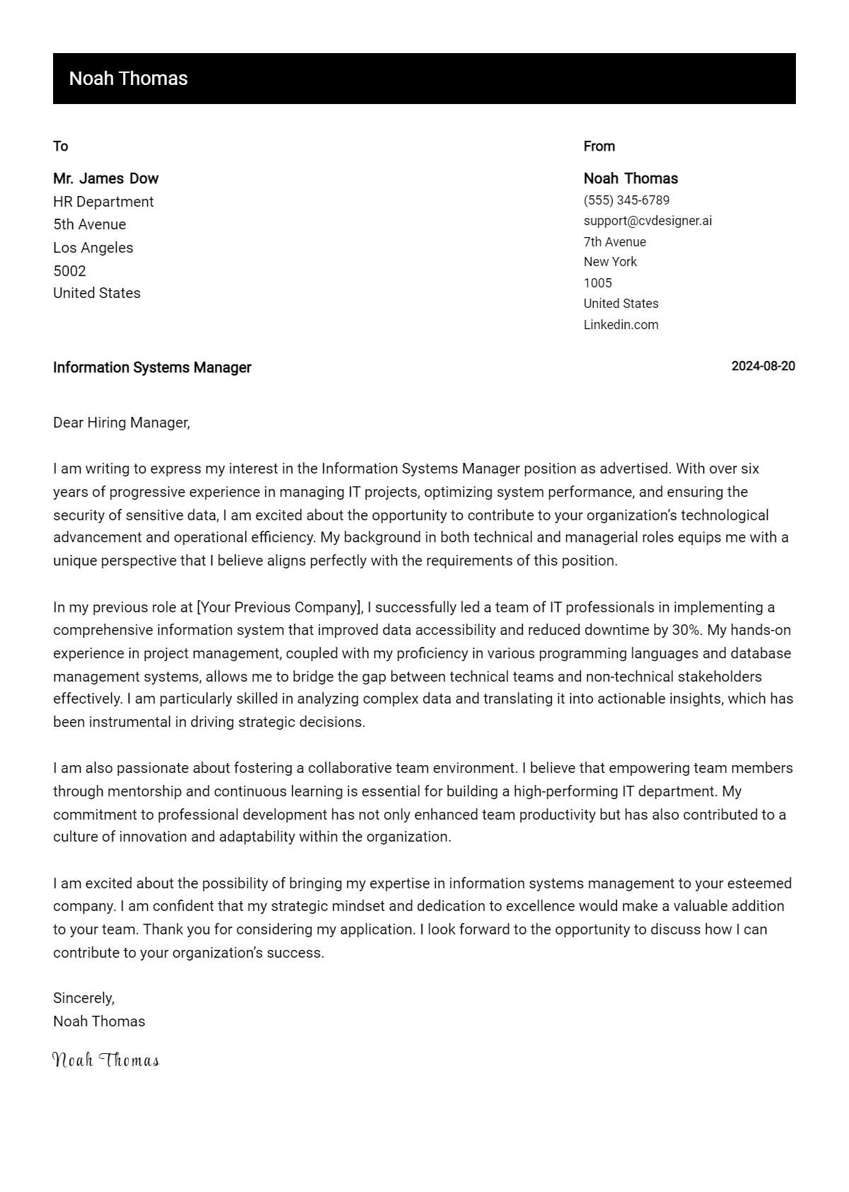 12 Information Systems Manager Cover Letter Examples and Templates for 2026 Preview