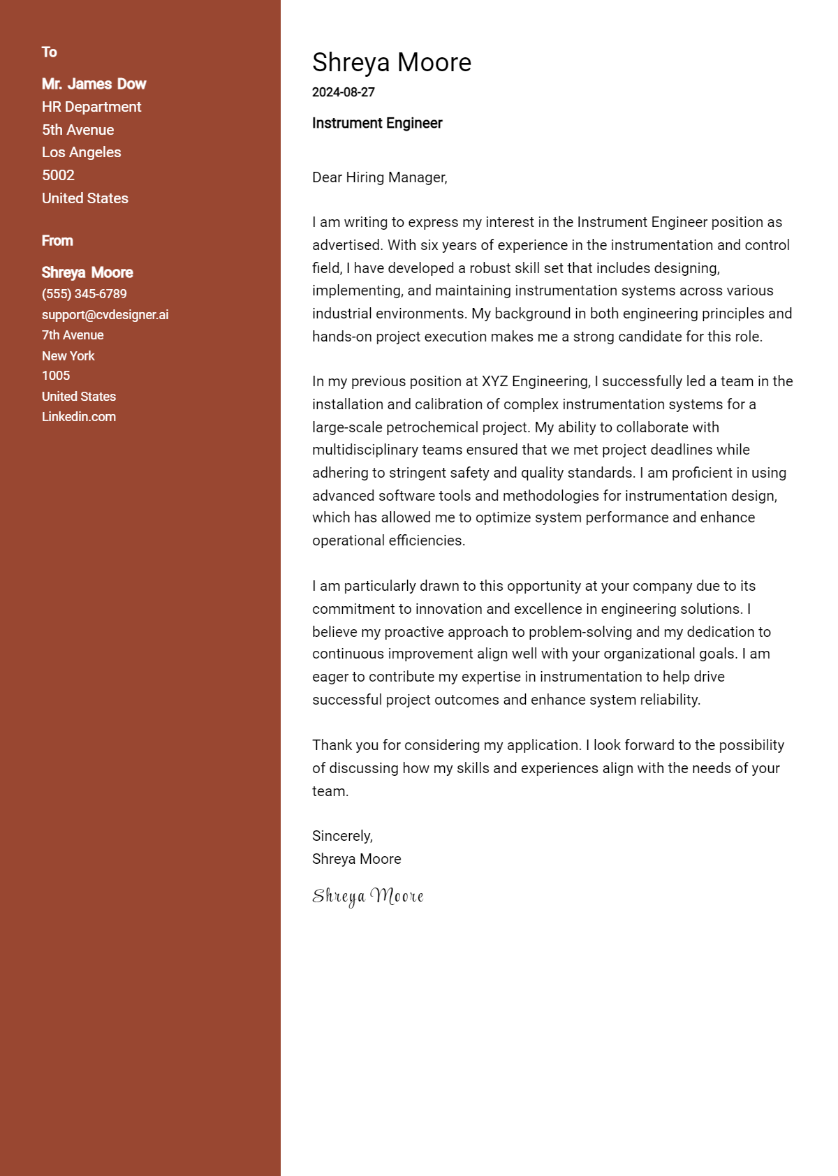 14 Instrument Engineer Cover Letter Examples for 2026: Expert Tips & Templates Preview