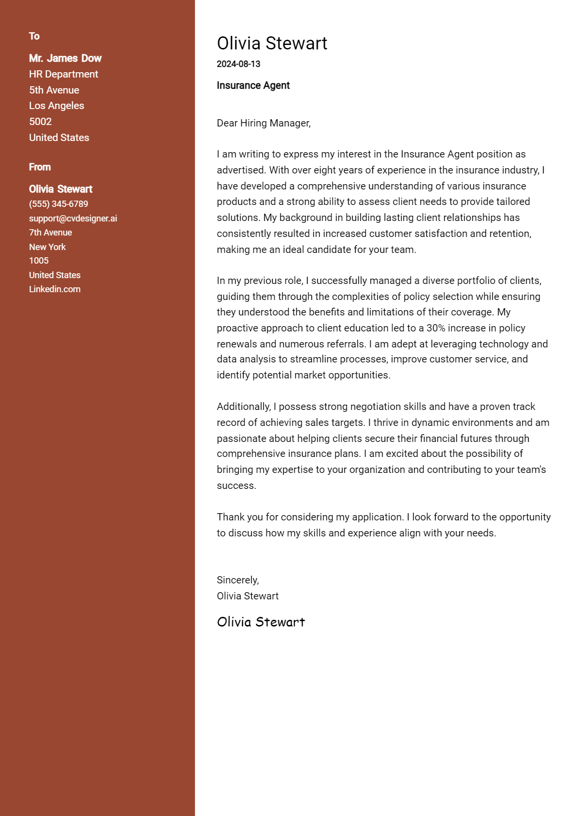 15 Insurance Agent Cover Letter Examples for 2026 (Free Templates) Preview